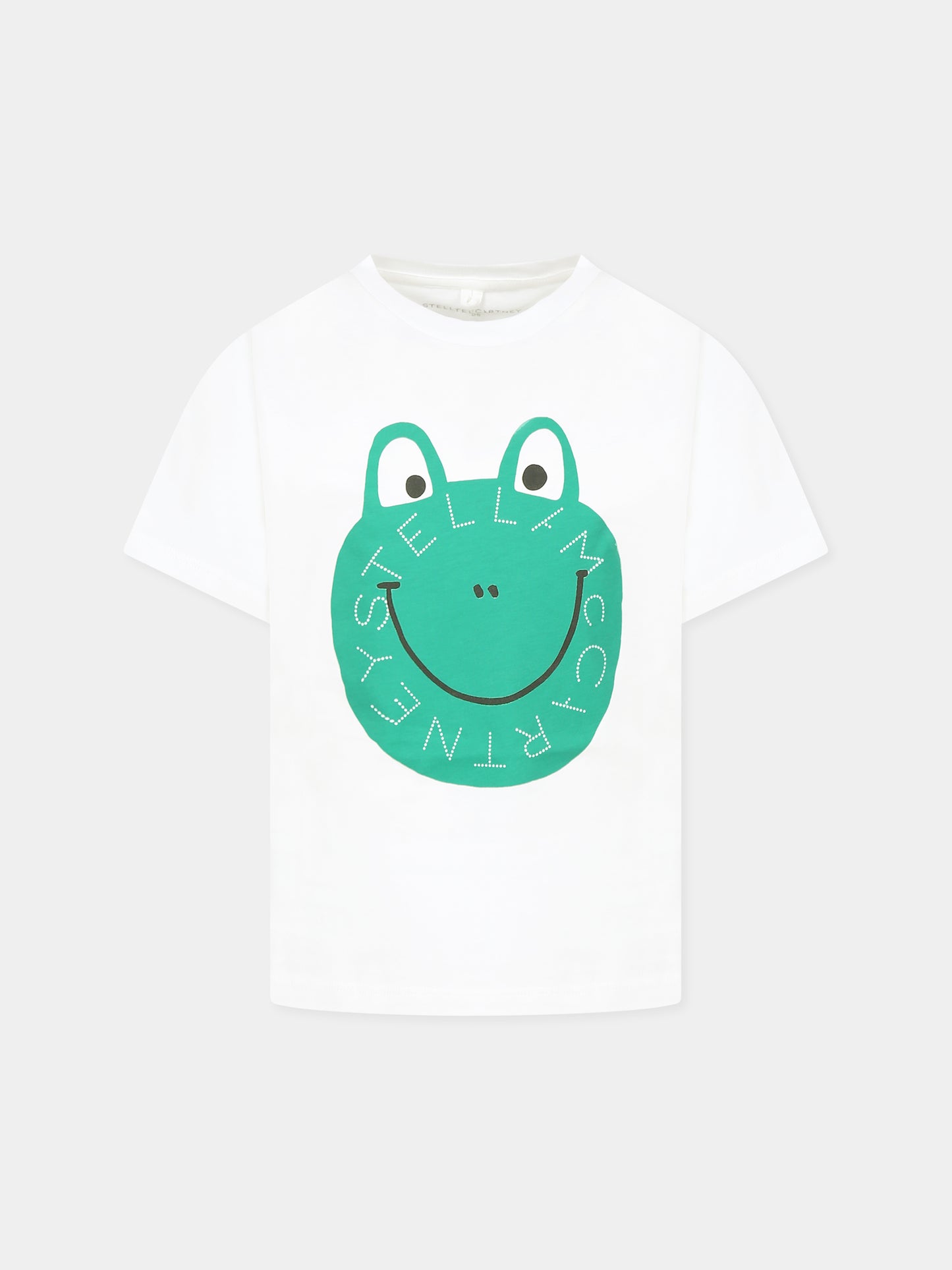 T-shirt bianca per bambino con rana