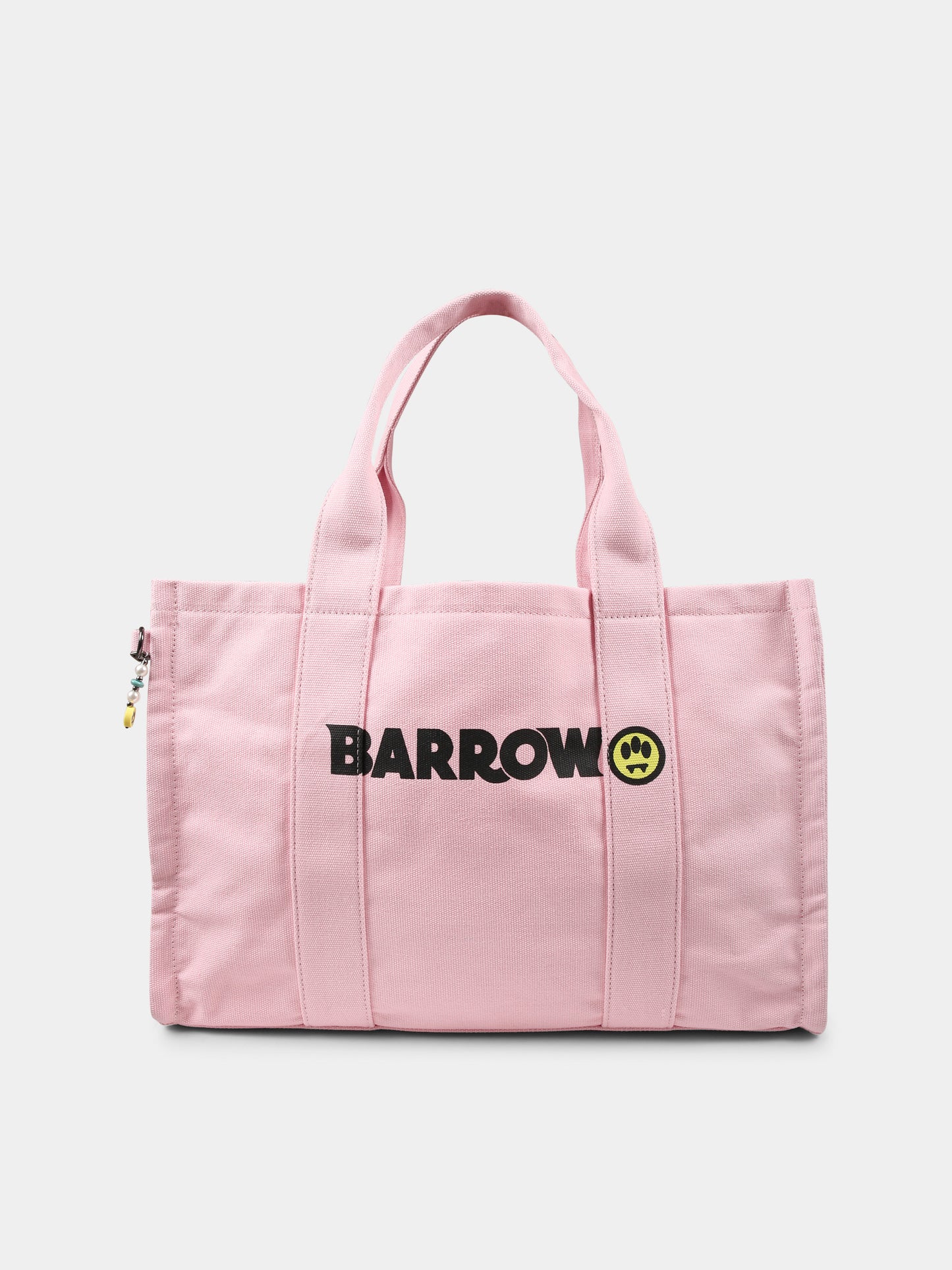 Borsa mare rosa per bambina con logo e smile,Barrow,S5BKJGBA171 BW014