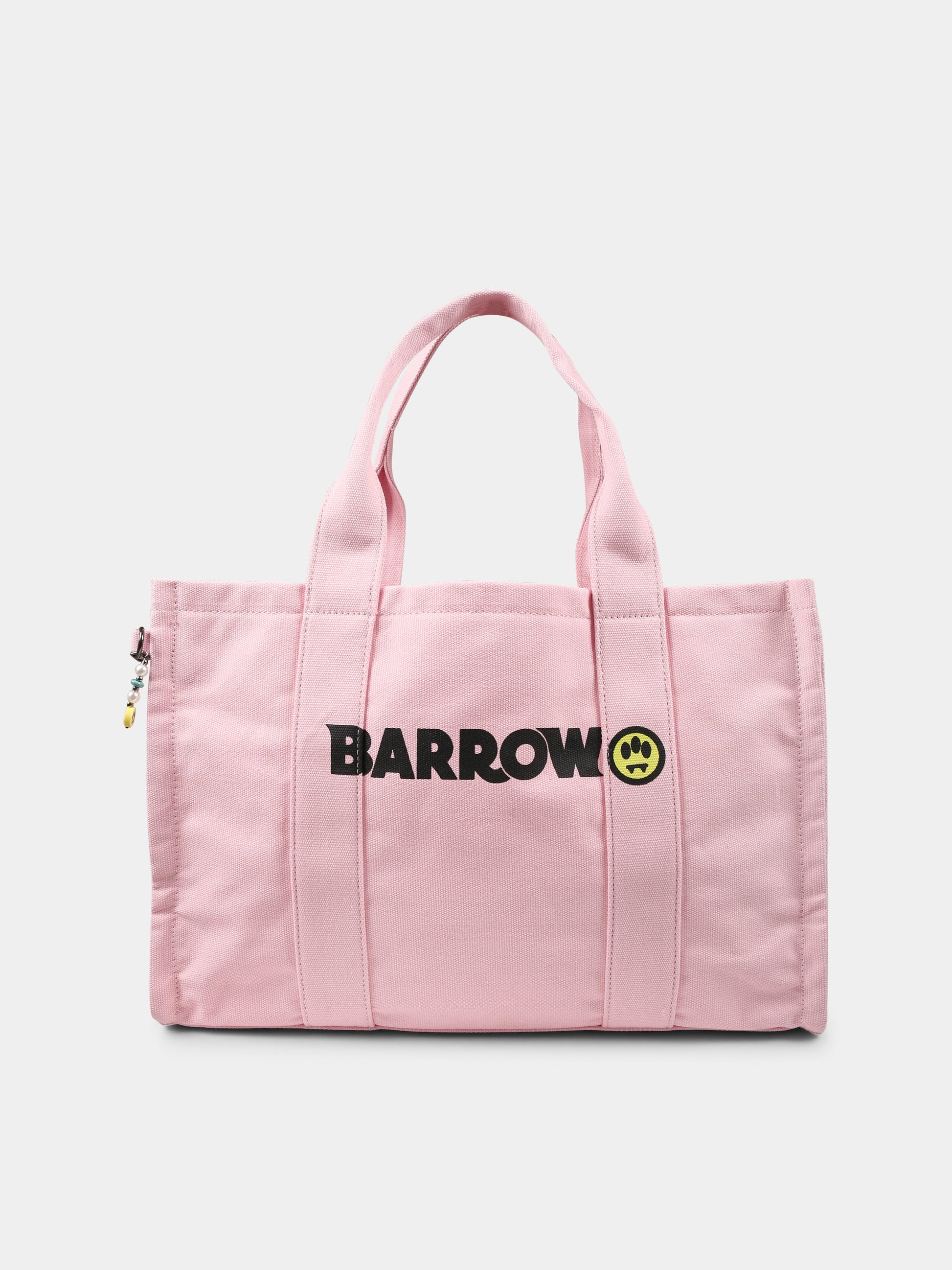 Borsa mare rosa per bambina con logo e smile,Barrow,S5BKJGBA171 BW014
