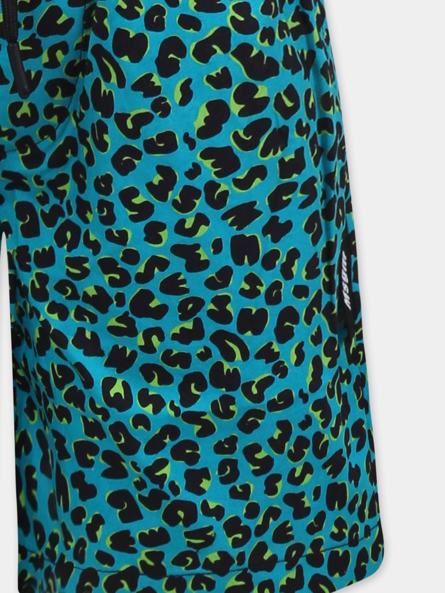 Shorts verdi per bambino con stampa maculata,Msgm Kids,S5MSJBBE156 MS012