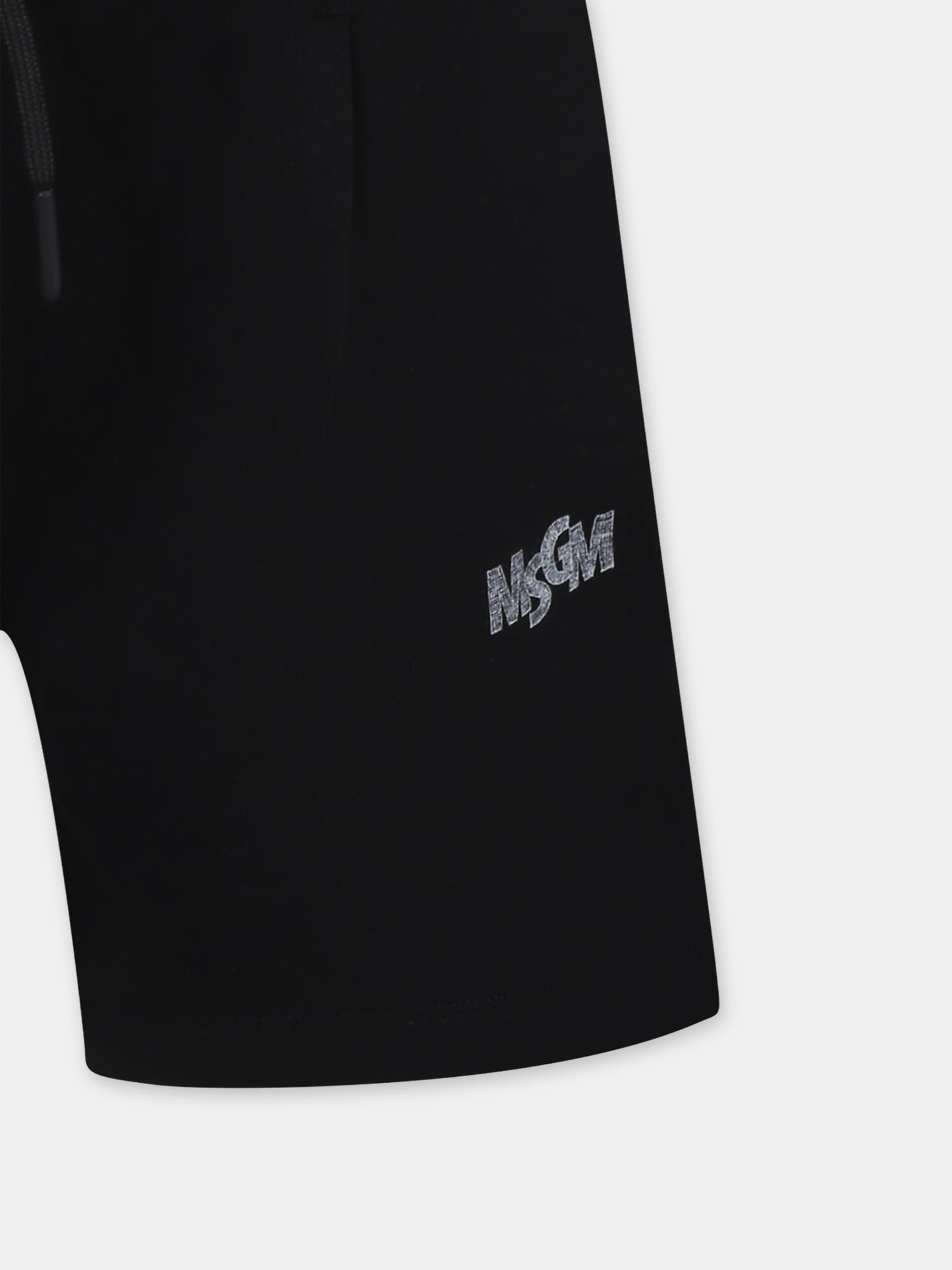 Shorts neri per bambino con logo,Msgm Kids,S5MSJBBE275 110