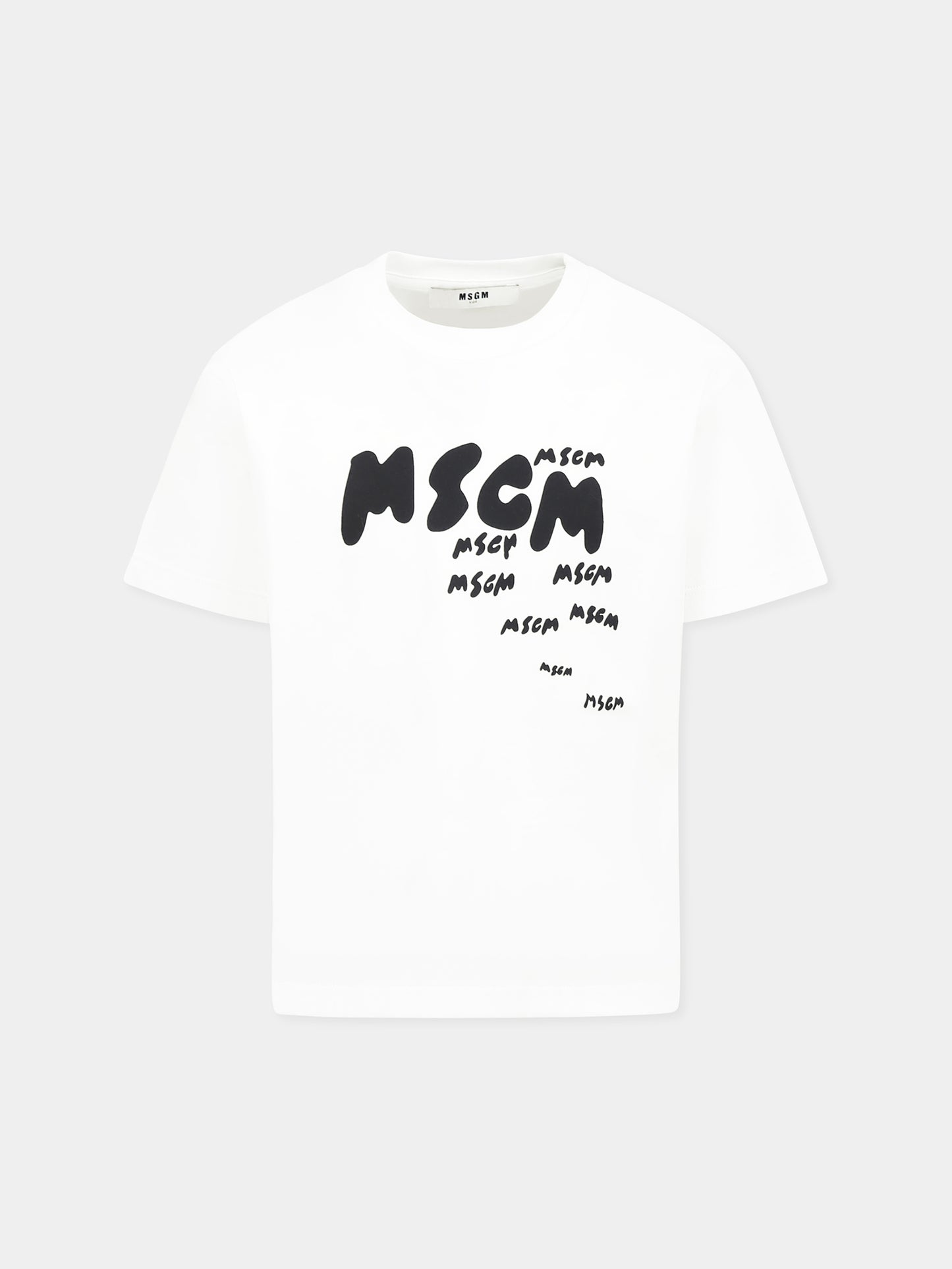 T-shirt bianca per bambino con logo
