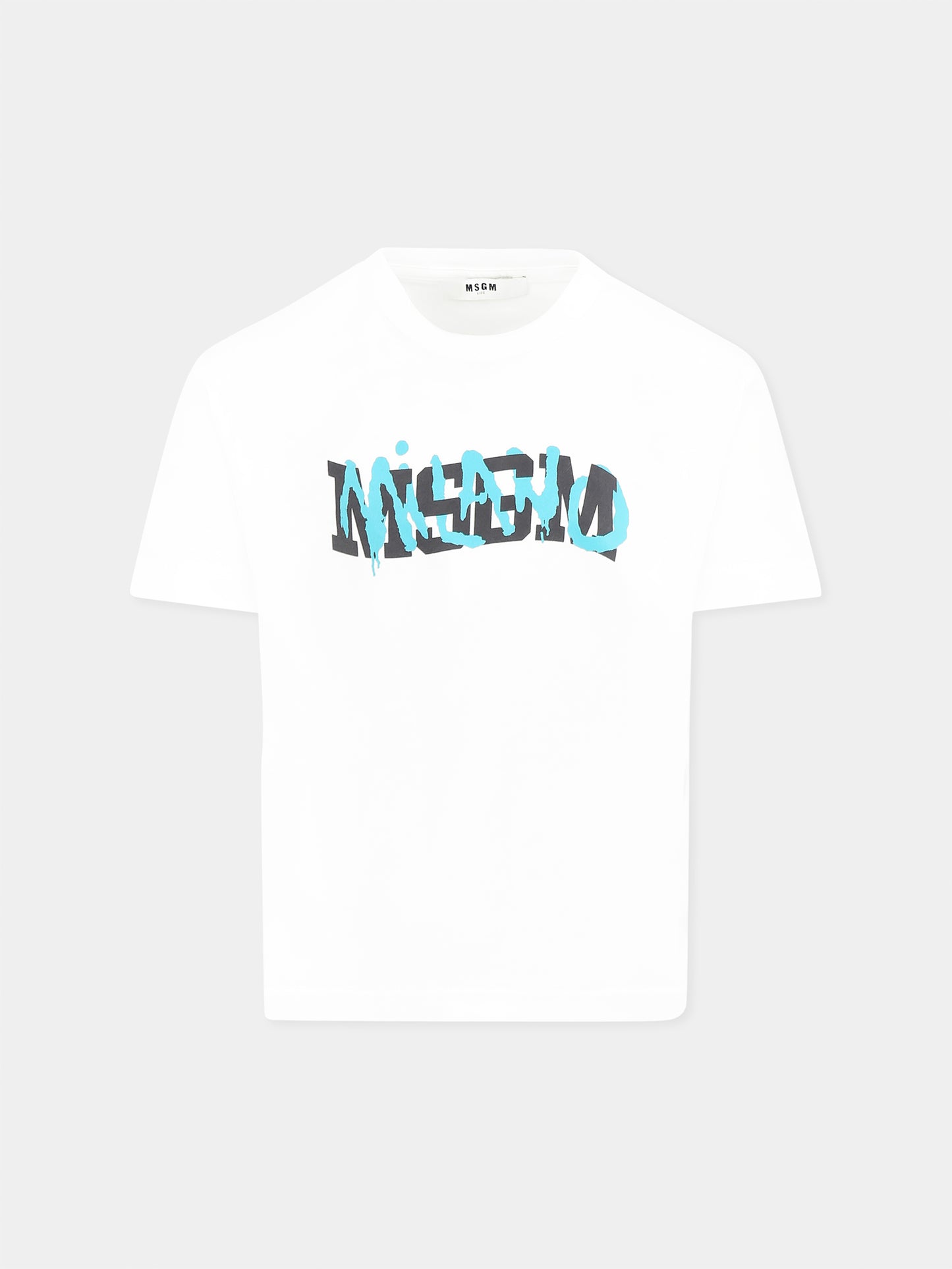 T-shirt bianca per bambino con logo