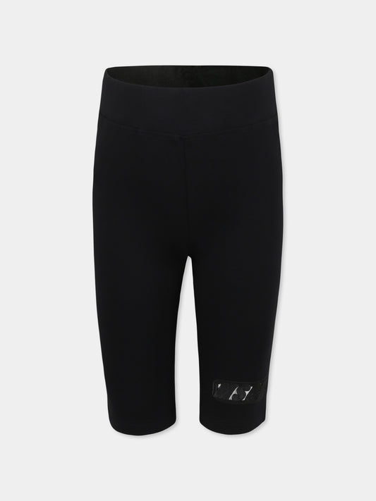 Shorts neri per bambina con logo,Msgm Kids,S5MSJGCL087 110