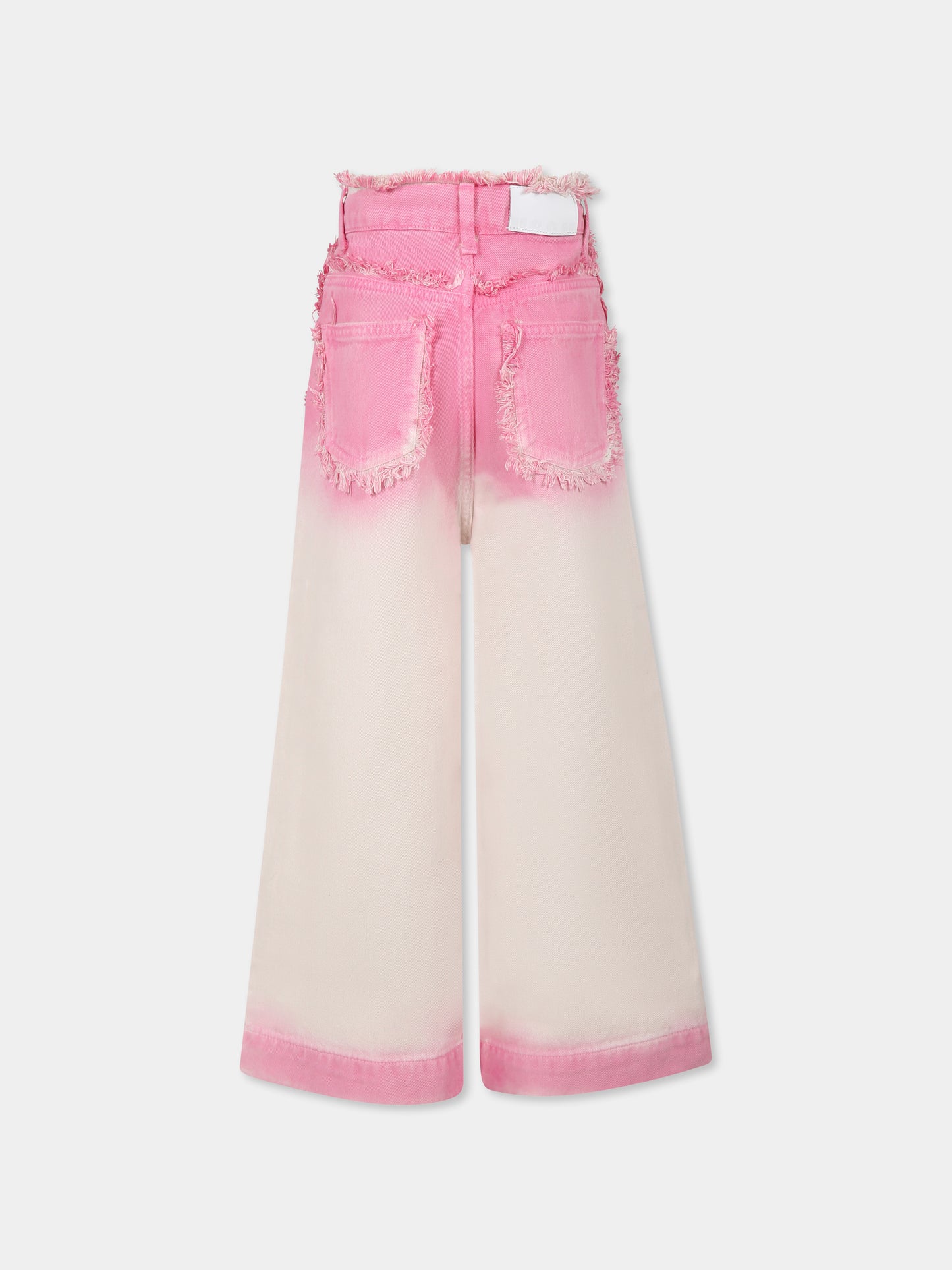 Jeans rosa per bambina con logo,Msgm Kids,S5MSJGDP134 MS003