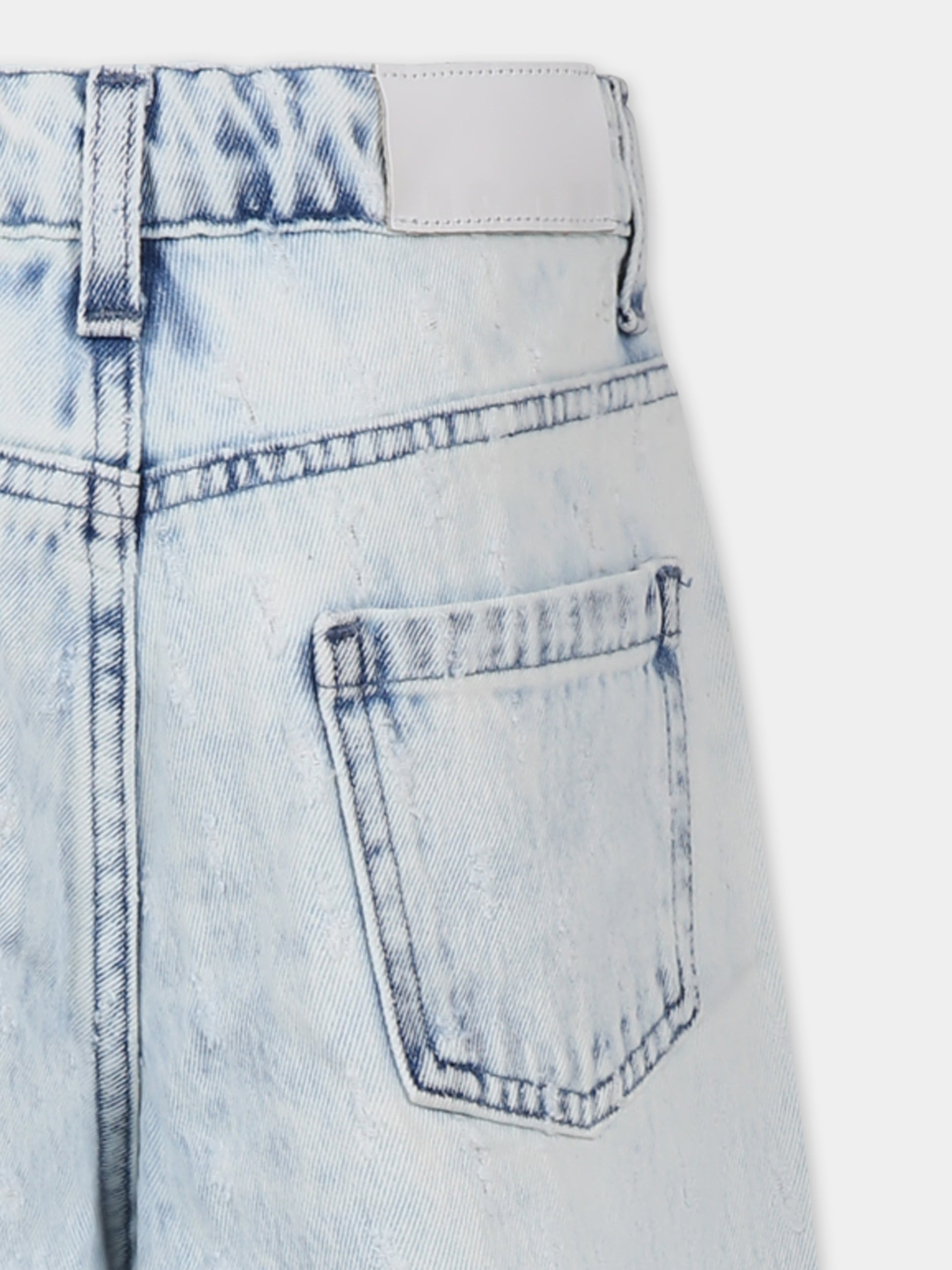 Jeans denim per bambina con logo,Msgm Kids,S5MSJGDP180 126