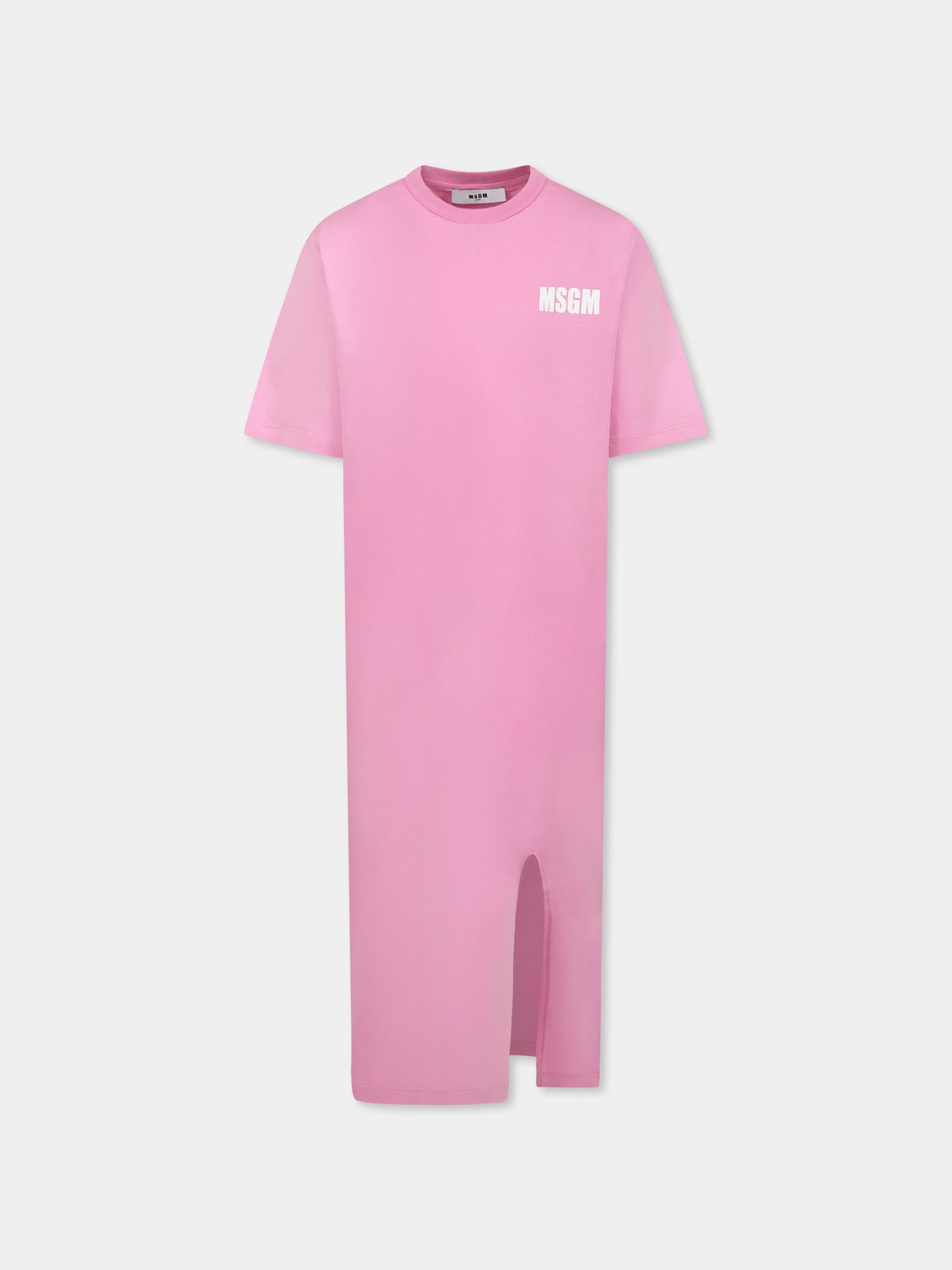 Vestito rosa per bambina con logo