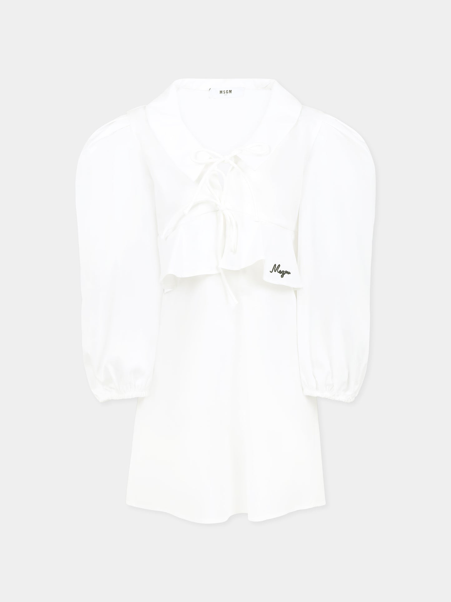 Vestito bianco per bambina con logo,Msgm Kids,S5MSJGDR126 001