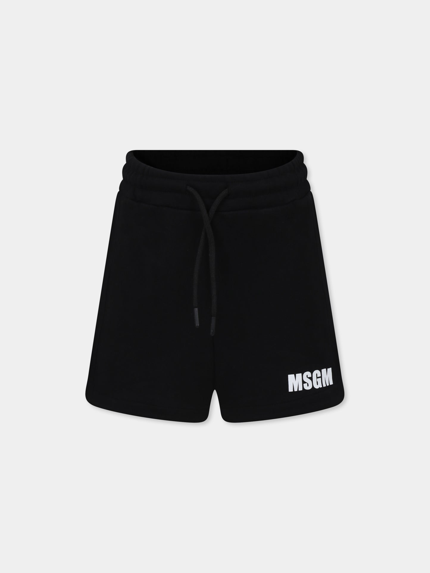 Shorts neri per bambina con logo,Msgm Kids,S5MSJGSH095 110