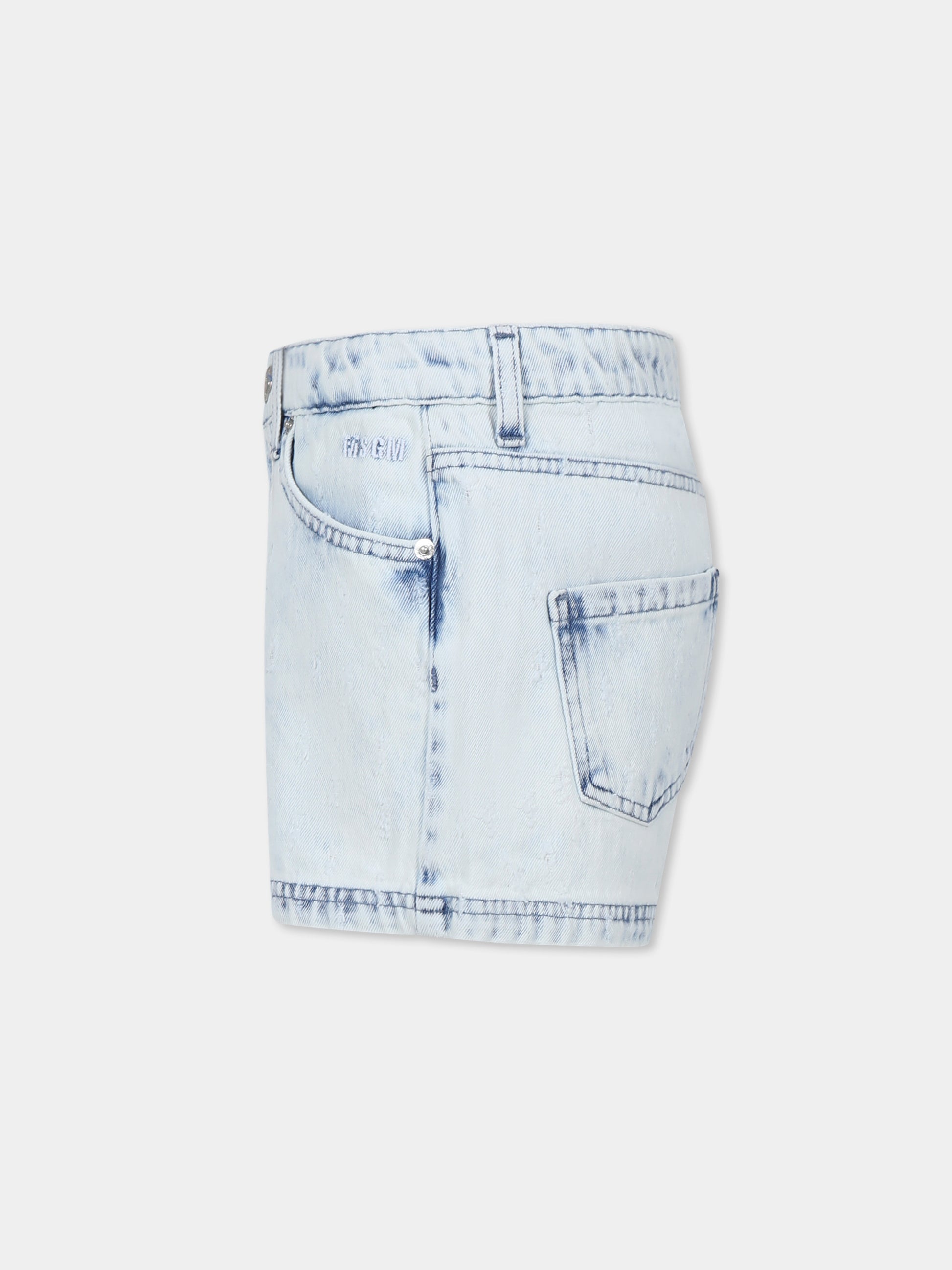 Shorts denim per bambina con logo,Msgm Kids,S5MSJGSH132 126