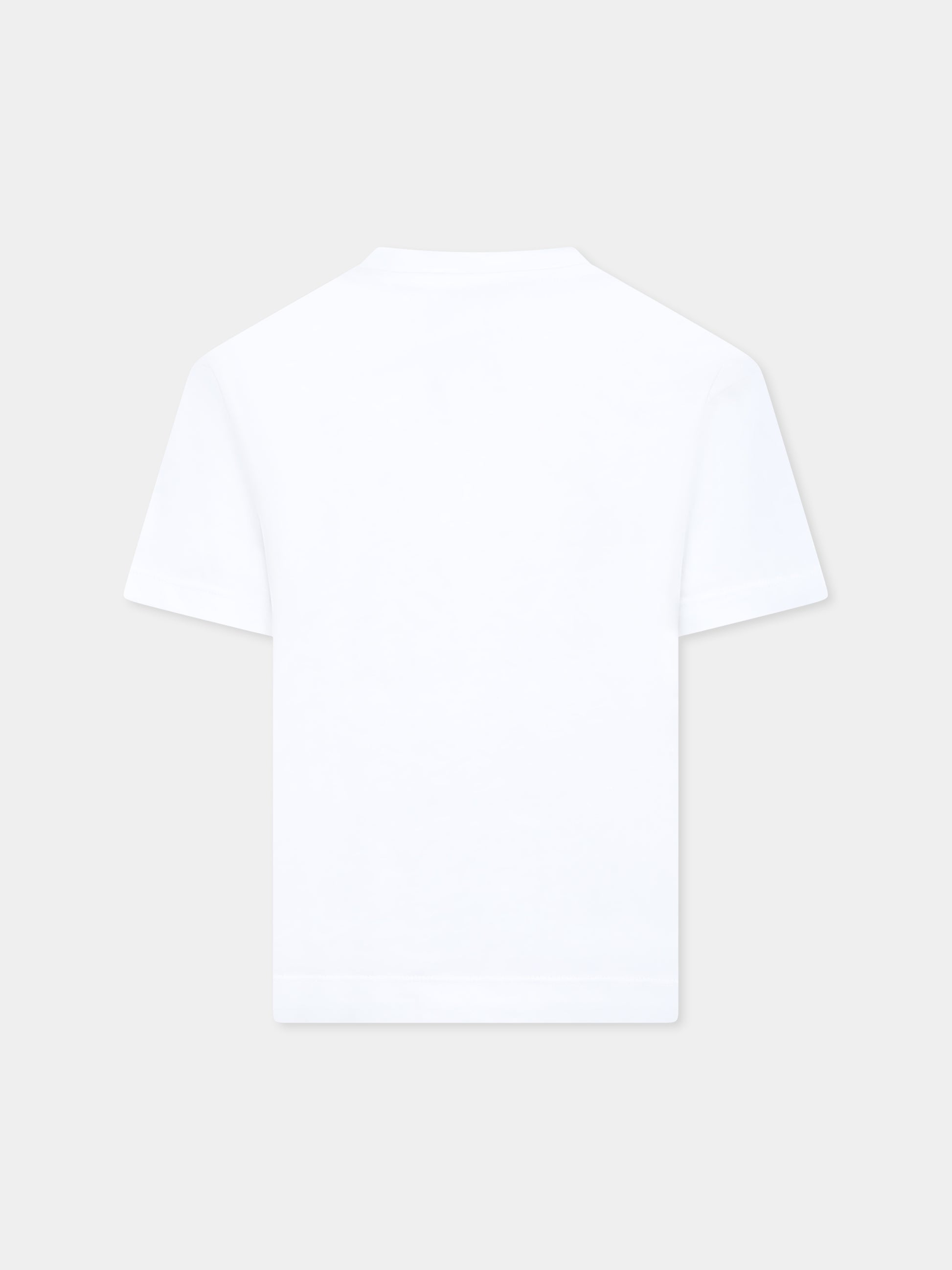 T-shirt bianca per bambina con logo,Msgm Kids,S5MSJGTH218 001