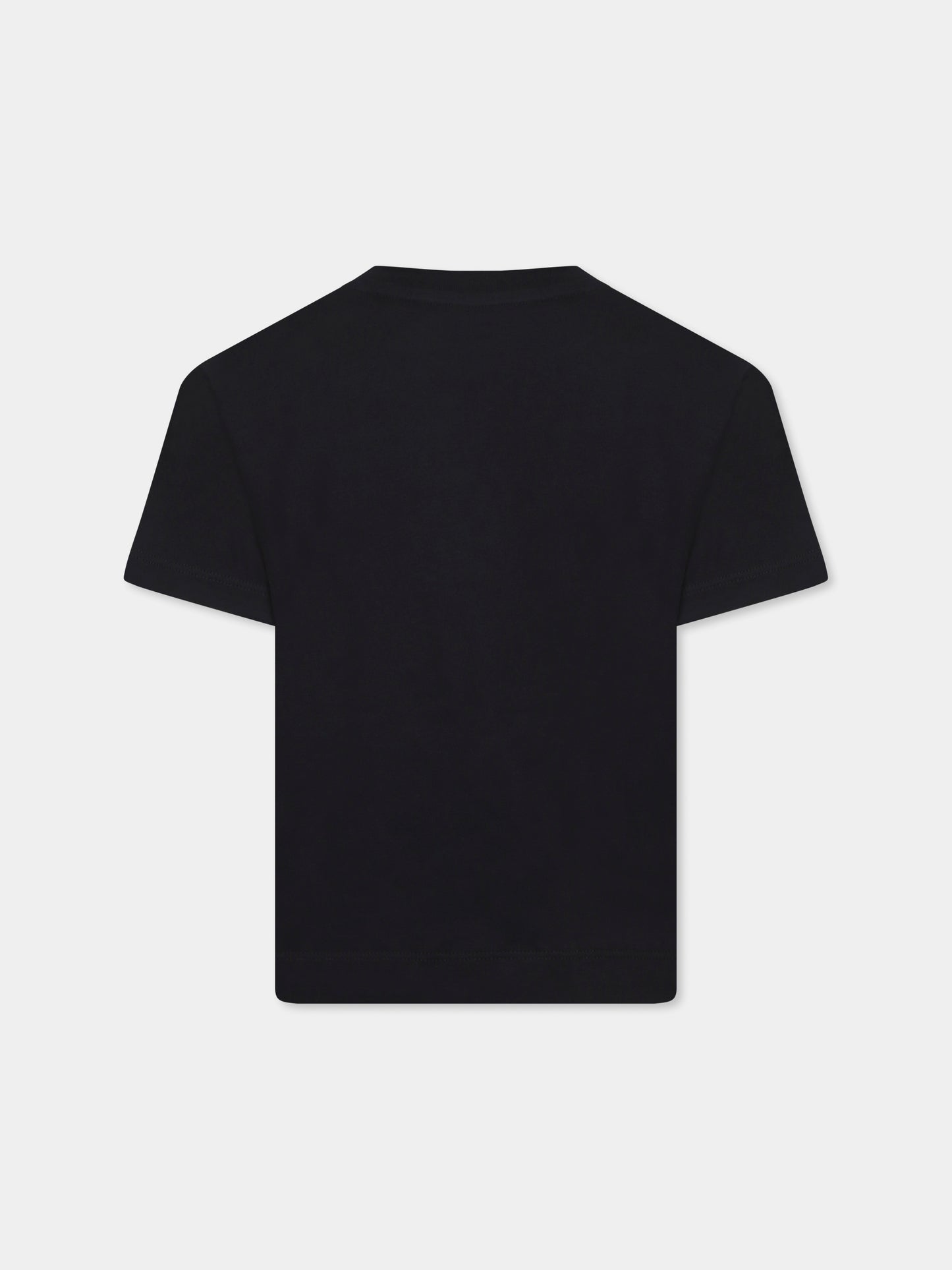 T-shirt nera per bambina con logo,Msgm Kids,S5MSJGTH218 110