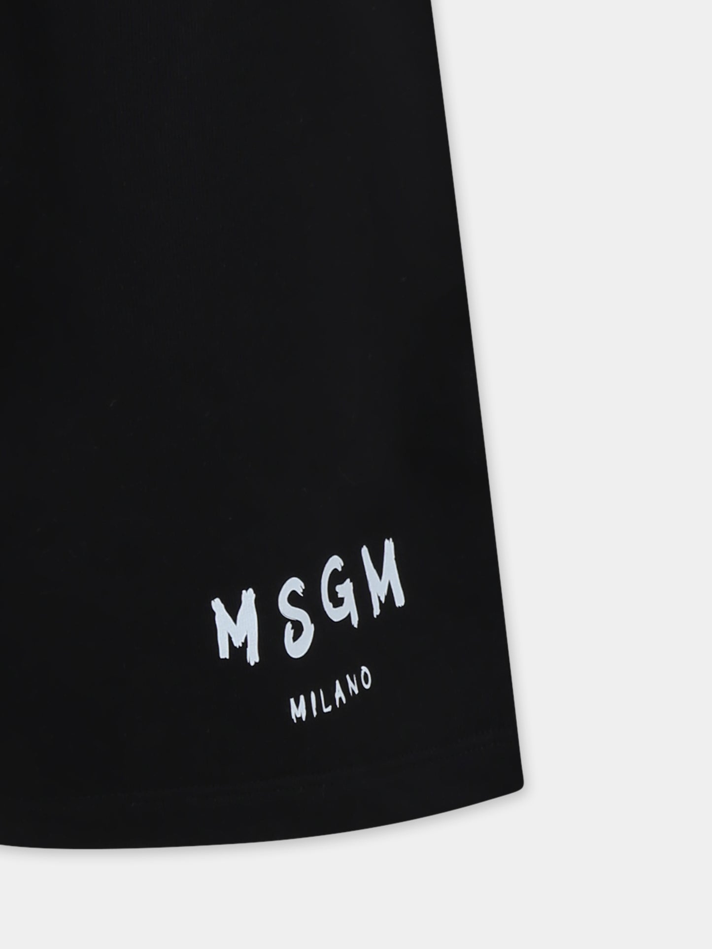 Shorts neri per bambini con logo,Msgm Kids,S5MSJUBE070 110