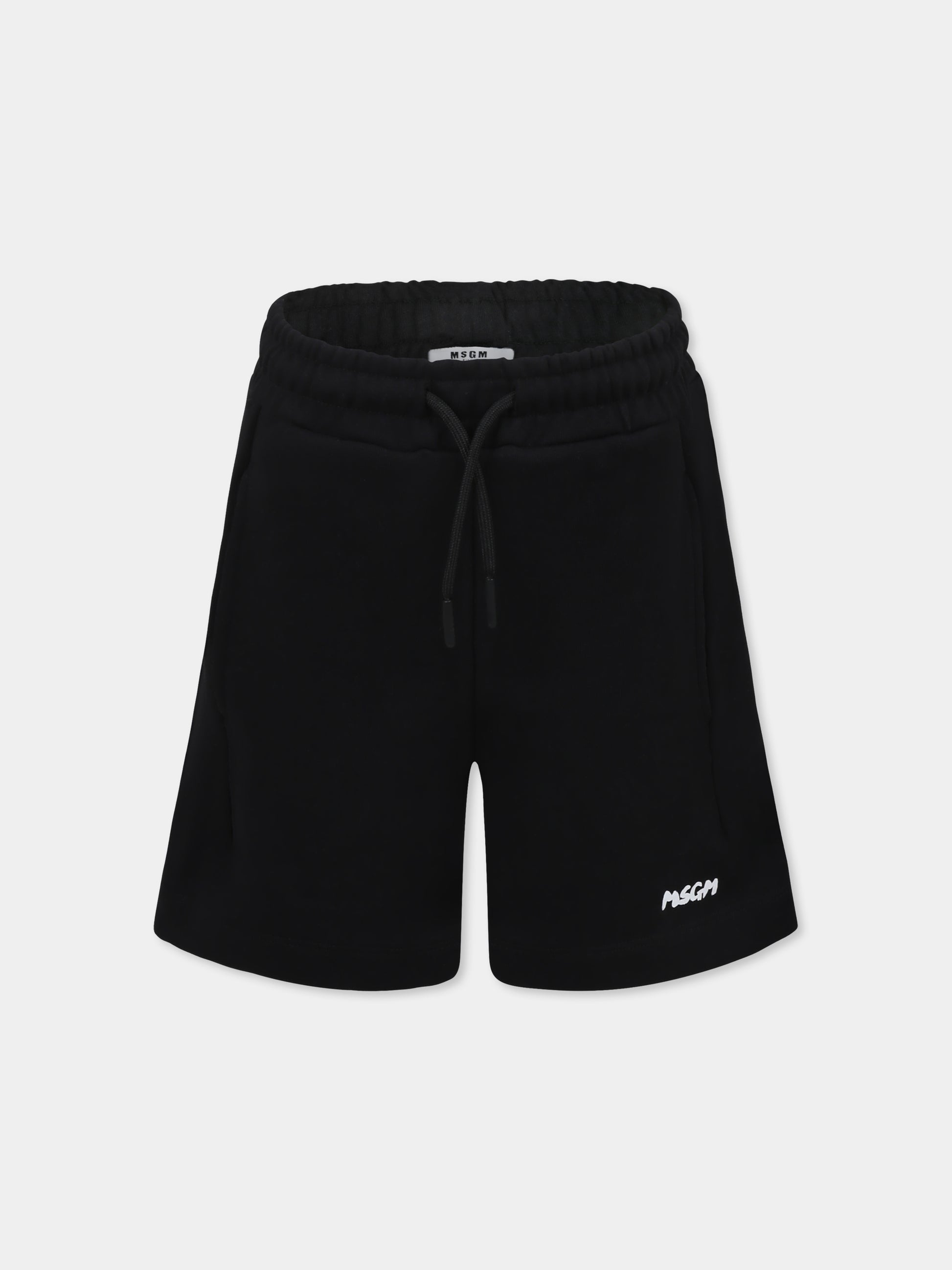 Shorts neri per bambini con logo,Msgm Kids,S5MSJUBE071 110