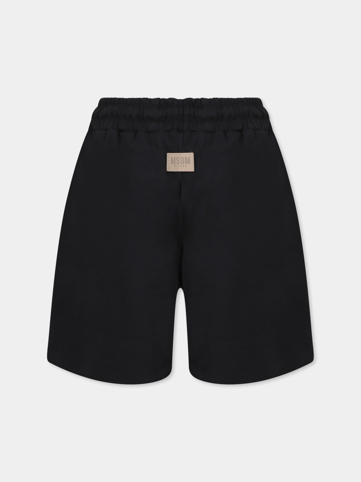 Shorts neri per bambini con logo,Msgm Kids,S5MSJUBE173 110