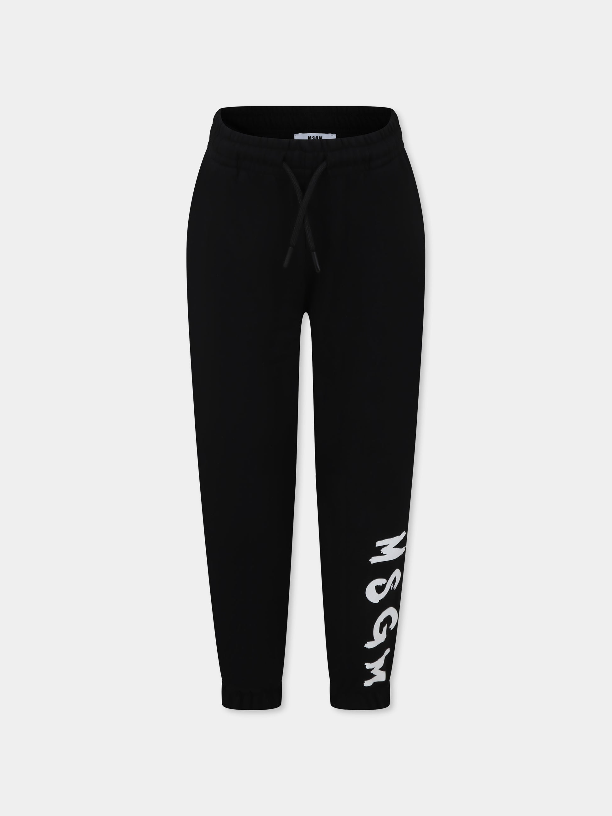 Pantaloni neri per bambini con logo,Msgm Kids,S5MSJUFP059 110