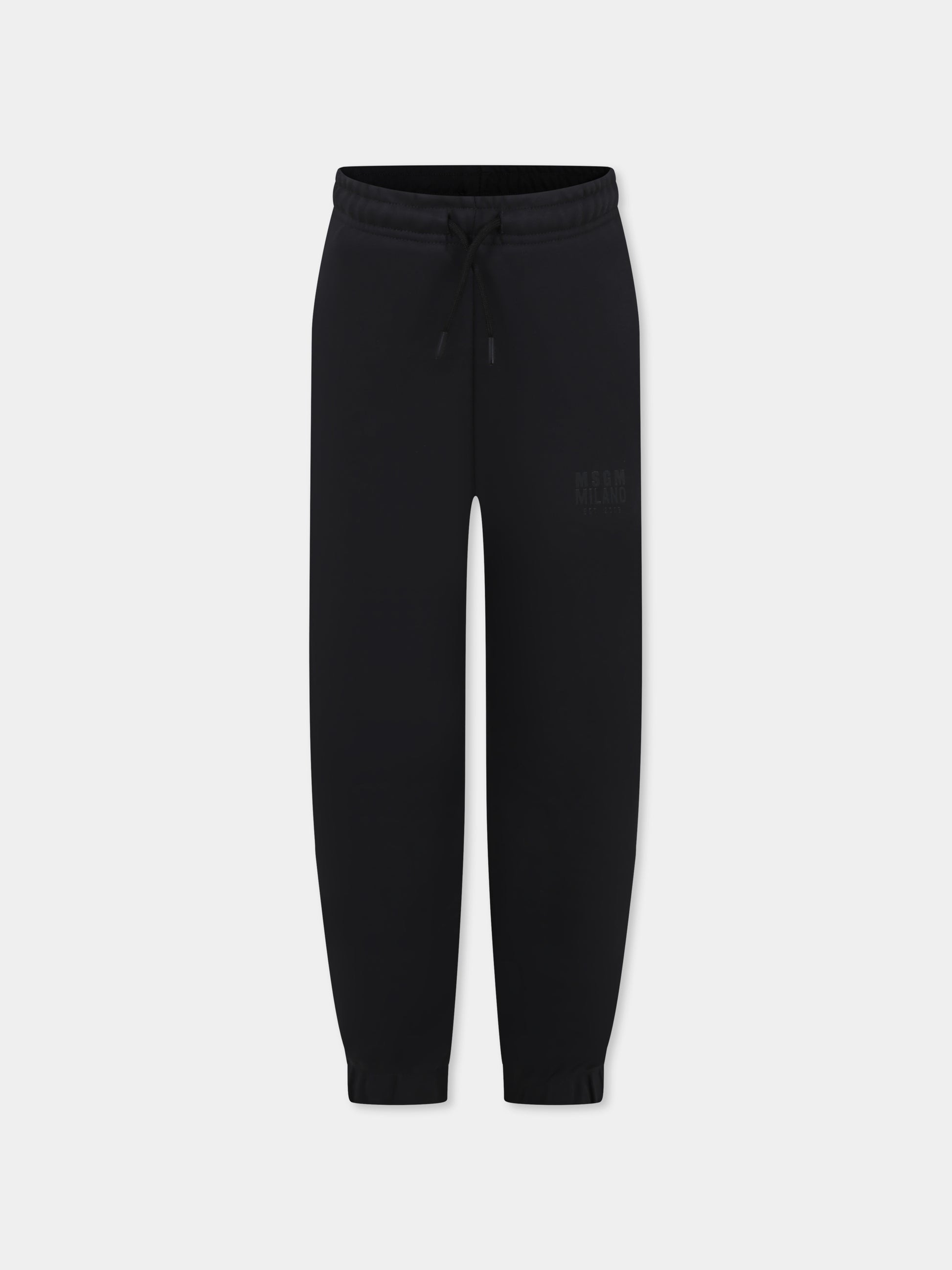 Pantaloni neri per bambini con logo,Msgm Kids,S5MSJUFP172 110