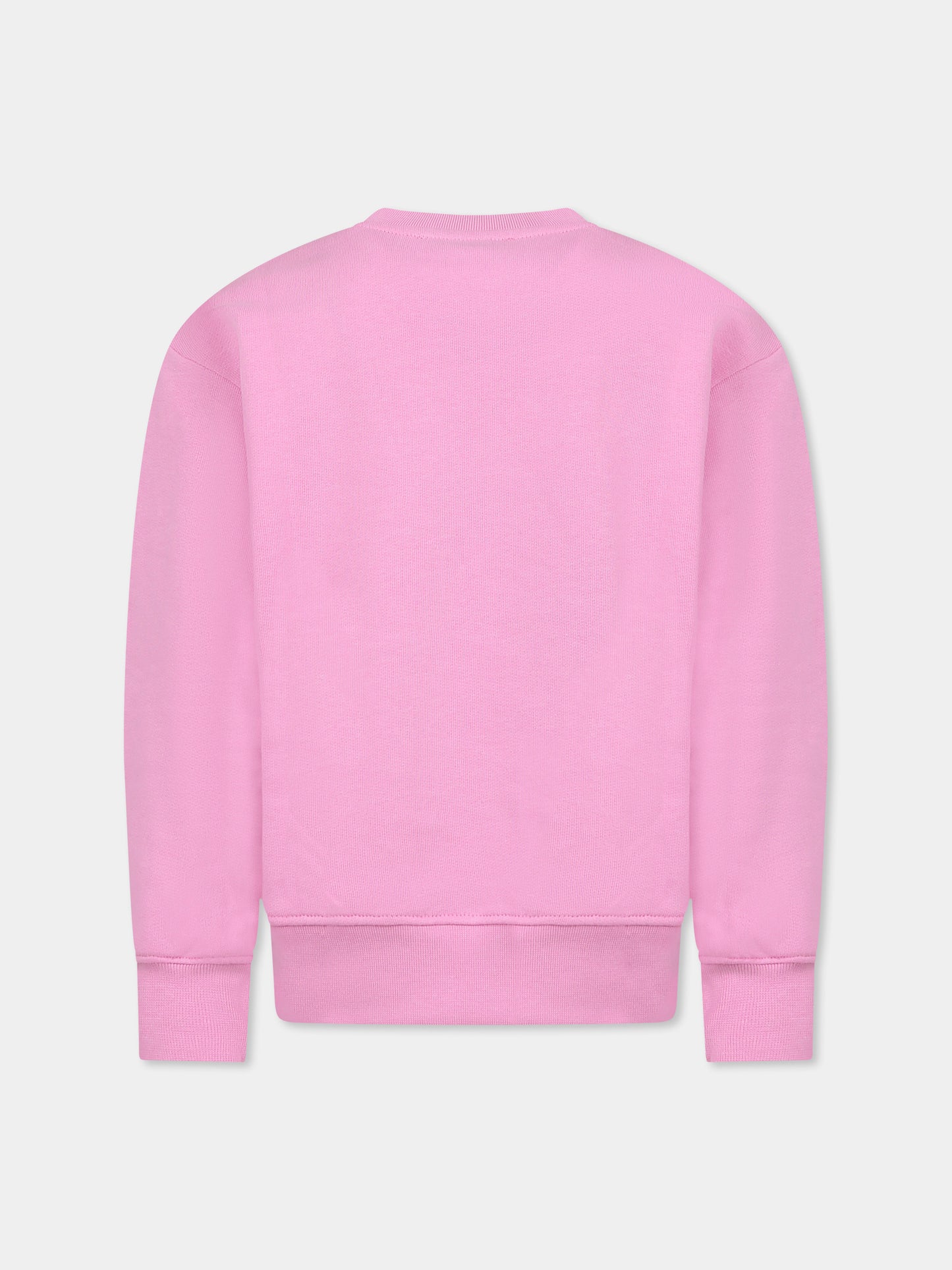 Felpa rosa per bambina con logo,Msgm Kids,S5MSJUSW053 MS003