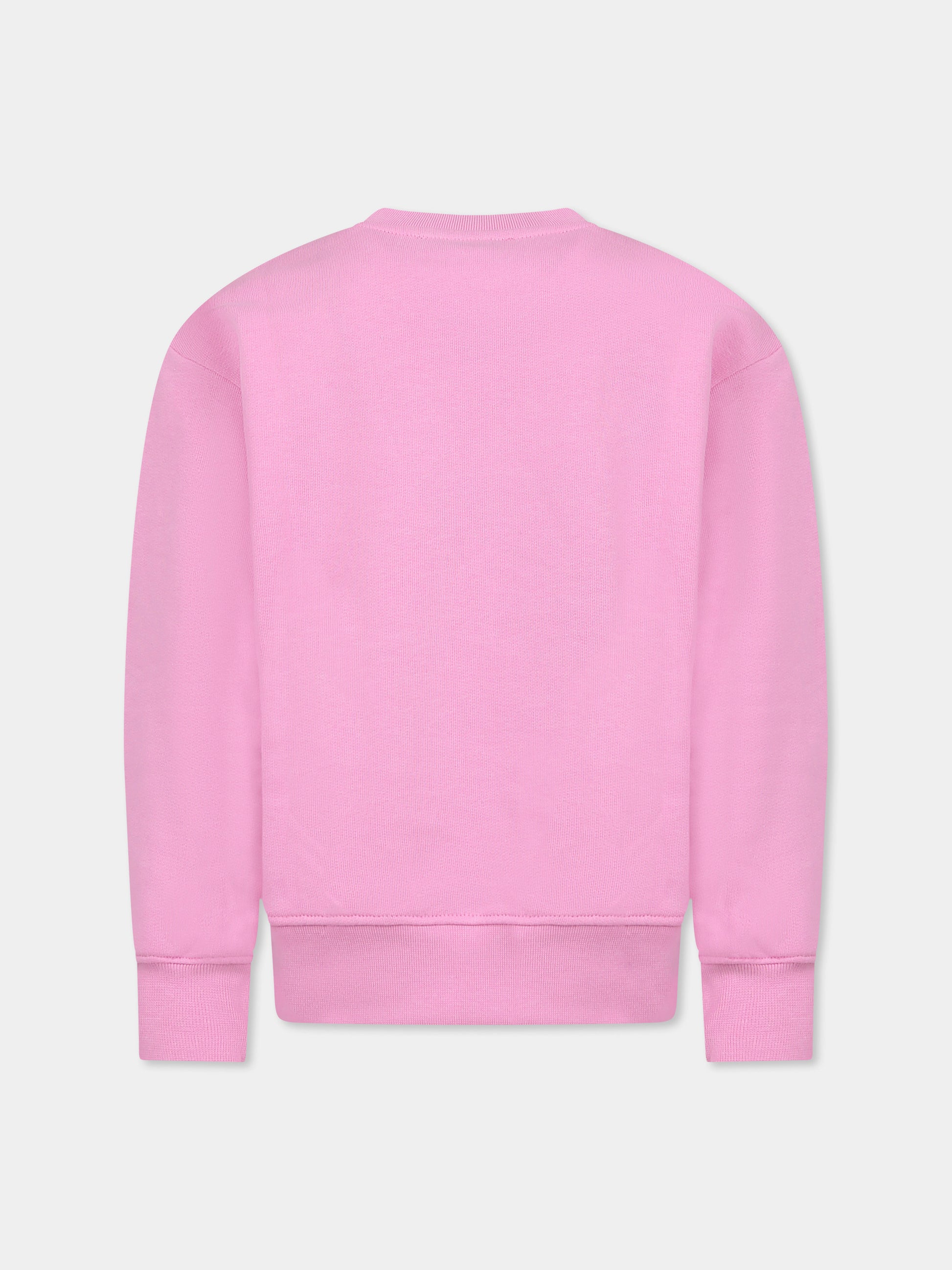 Felpa rosa per bambina con logo,Msgm Kids,S5MSJUSW053 MS003