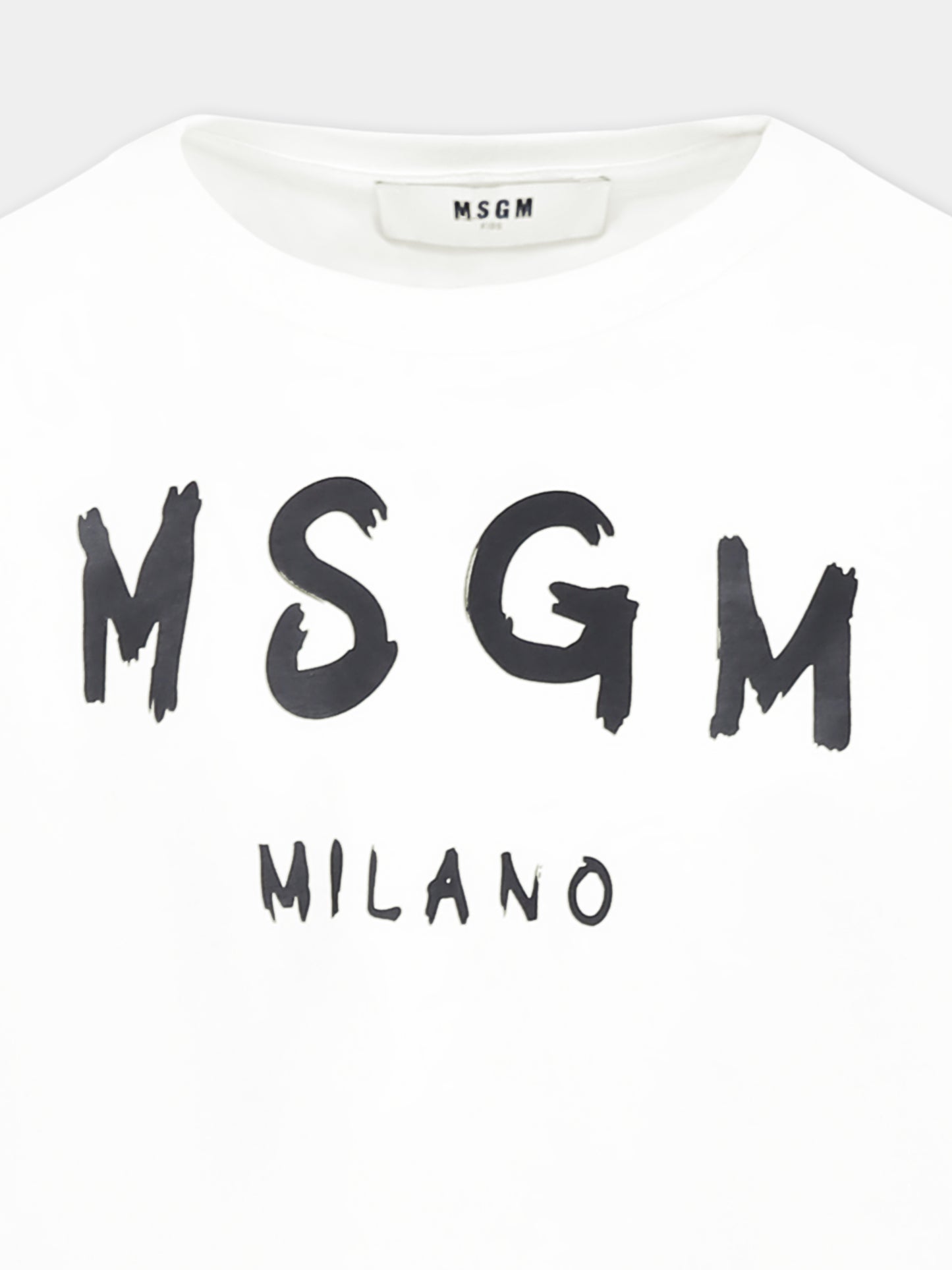 T-shirt bianca per bambini con logo