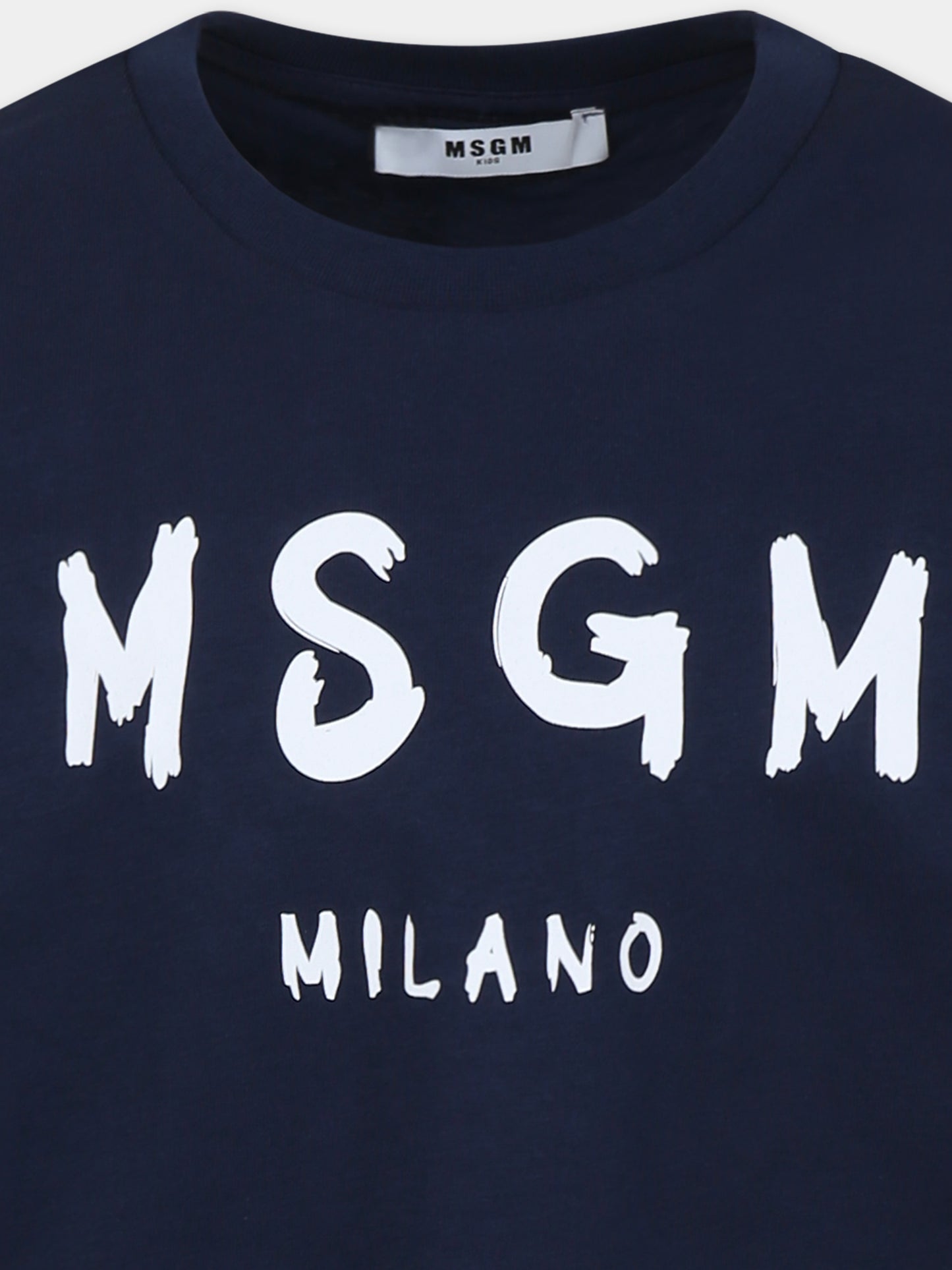 T-shirt blu per bambini con logo