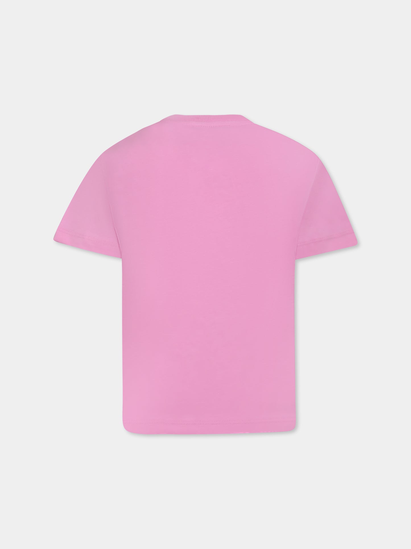 T-shirt rosa per bambina con logo