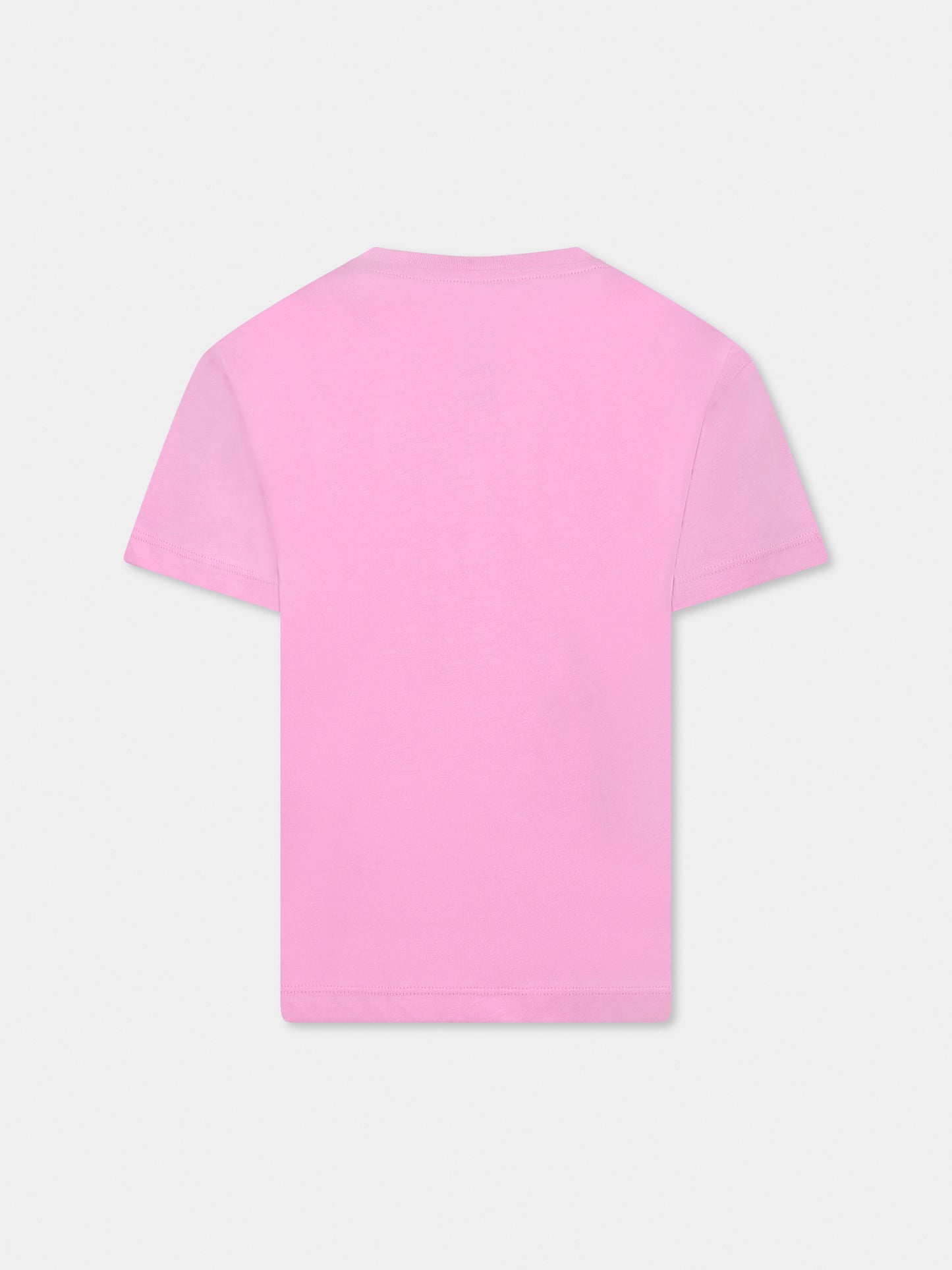 T-shirt rosa per bambina con logo