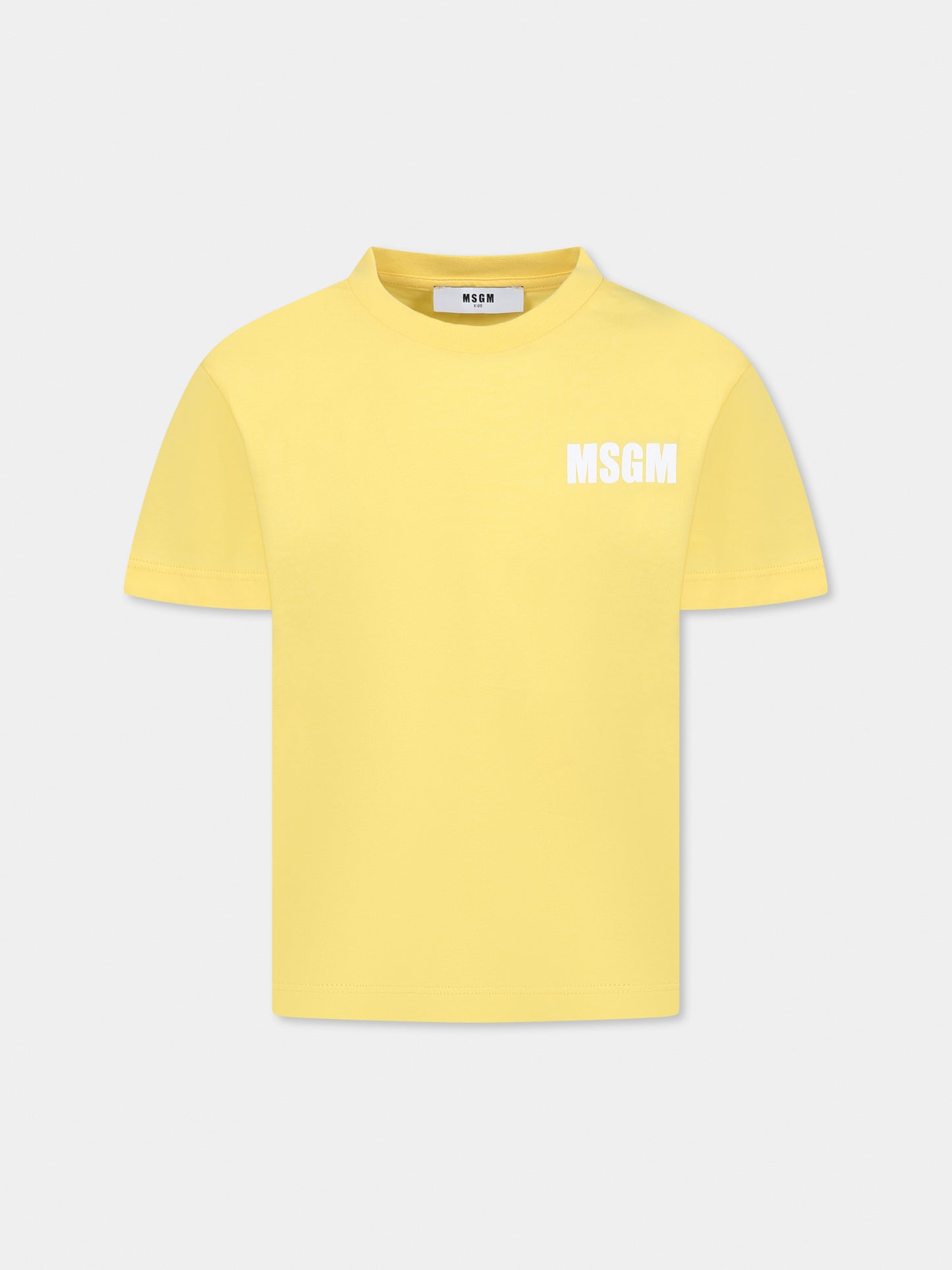 T-shirt gialla per bambini con logo