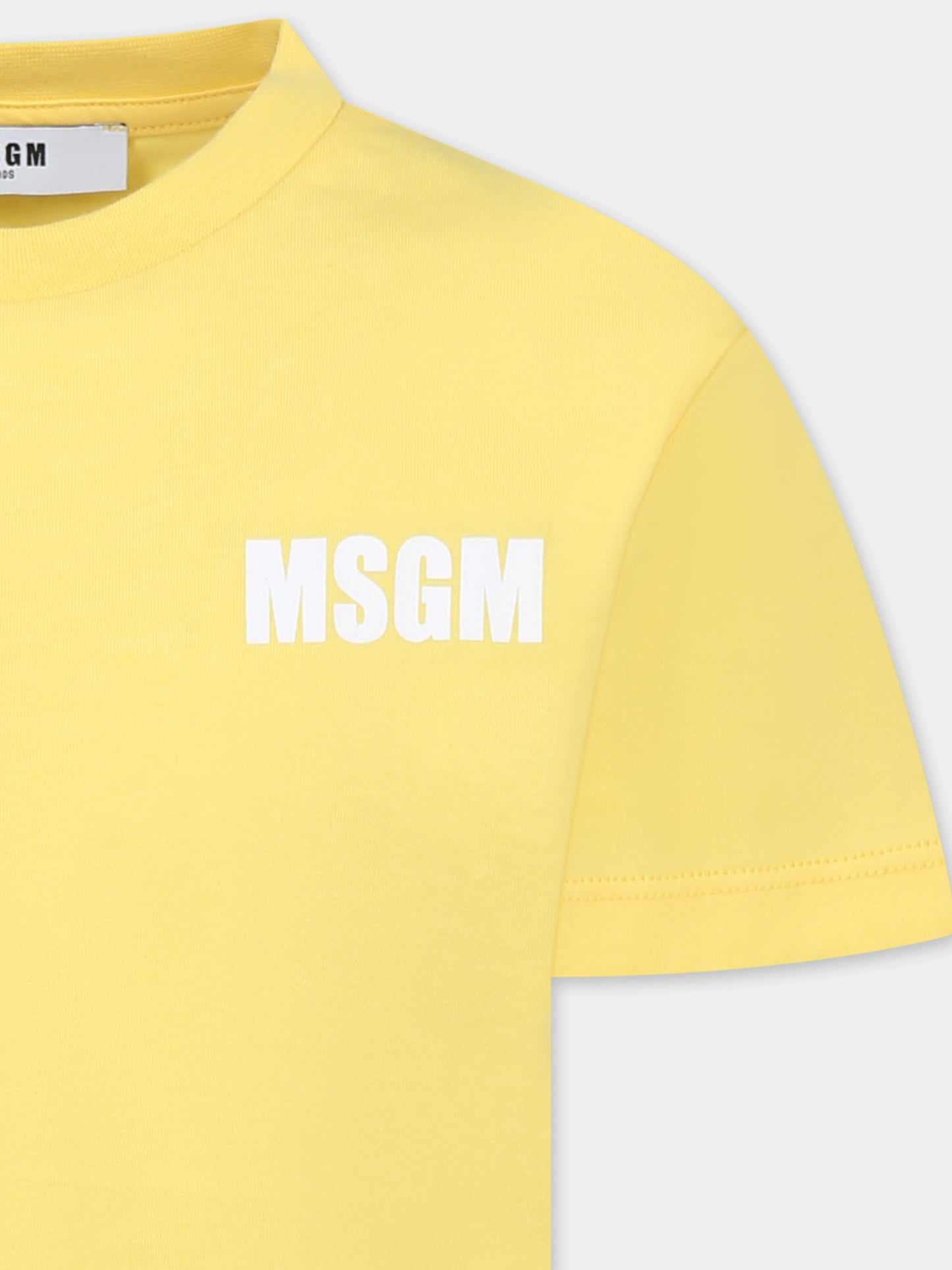 T-shirt gialla per bambini con logo
