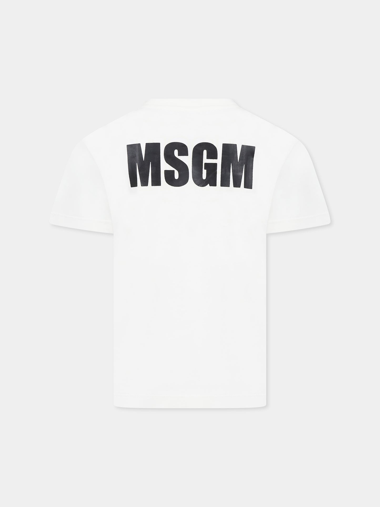 T-shirt avorio per bambini con logo