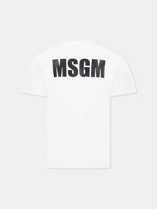 T-shirt avorio per bambini con logo