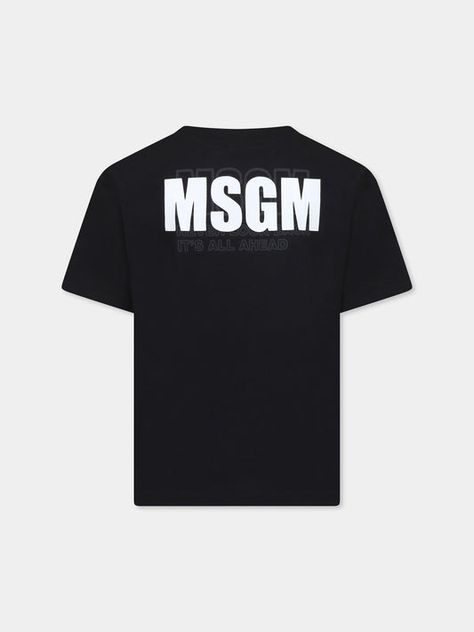 T-shirt nera per bambini con logo