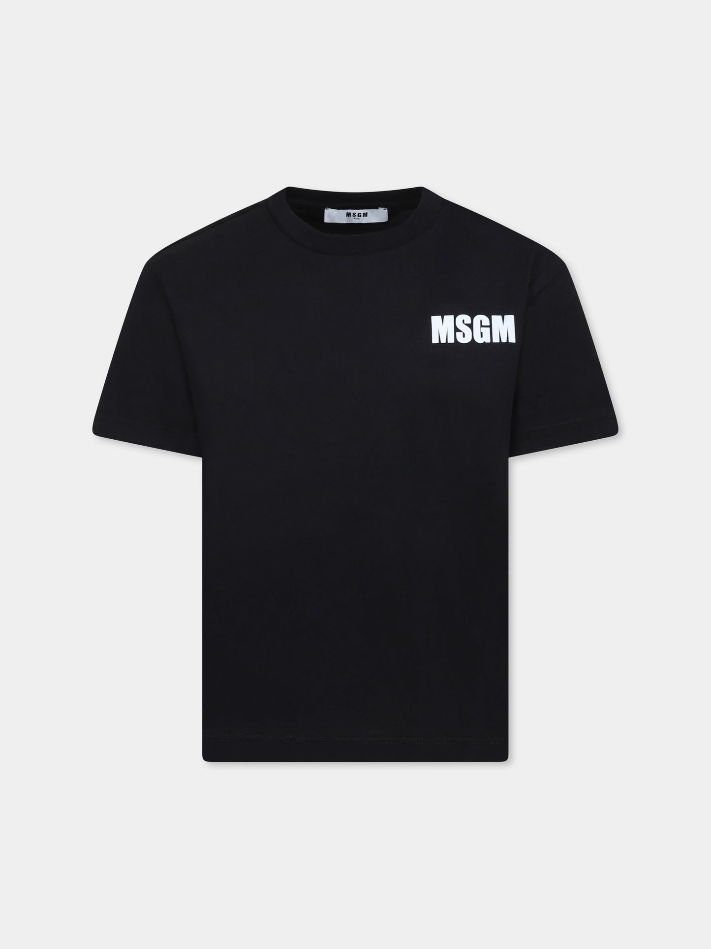 T-shirt nera per bambini con logo
