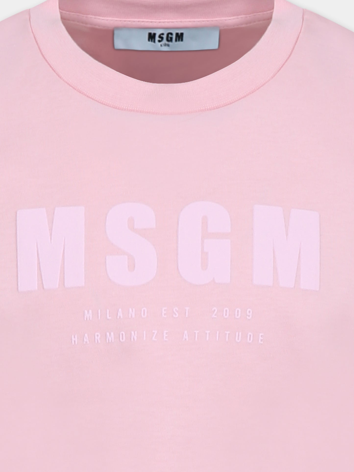 T-shirt rosa per bambina con logo