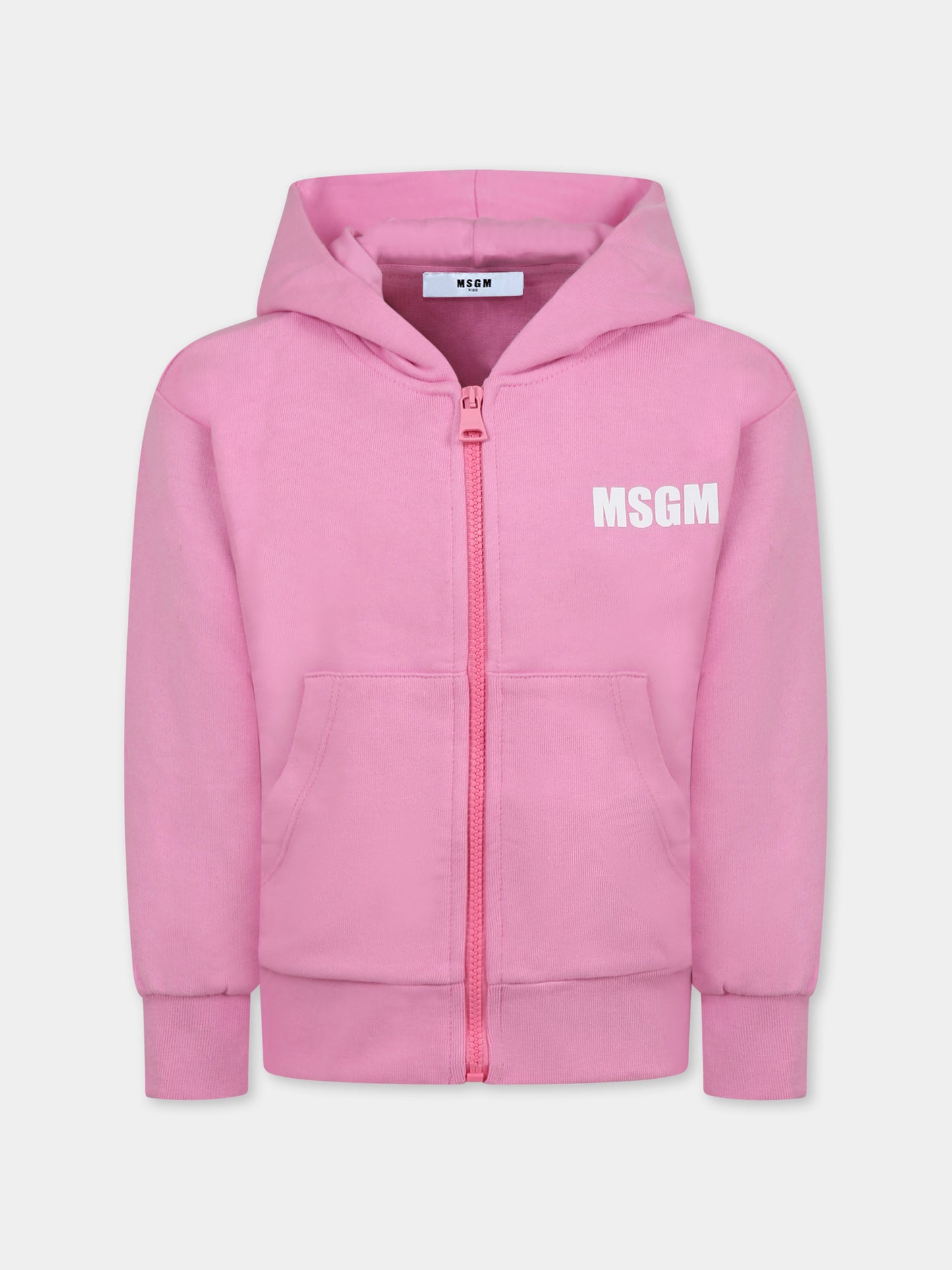 Felpa rosa per bambina con logo