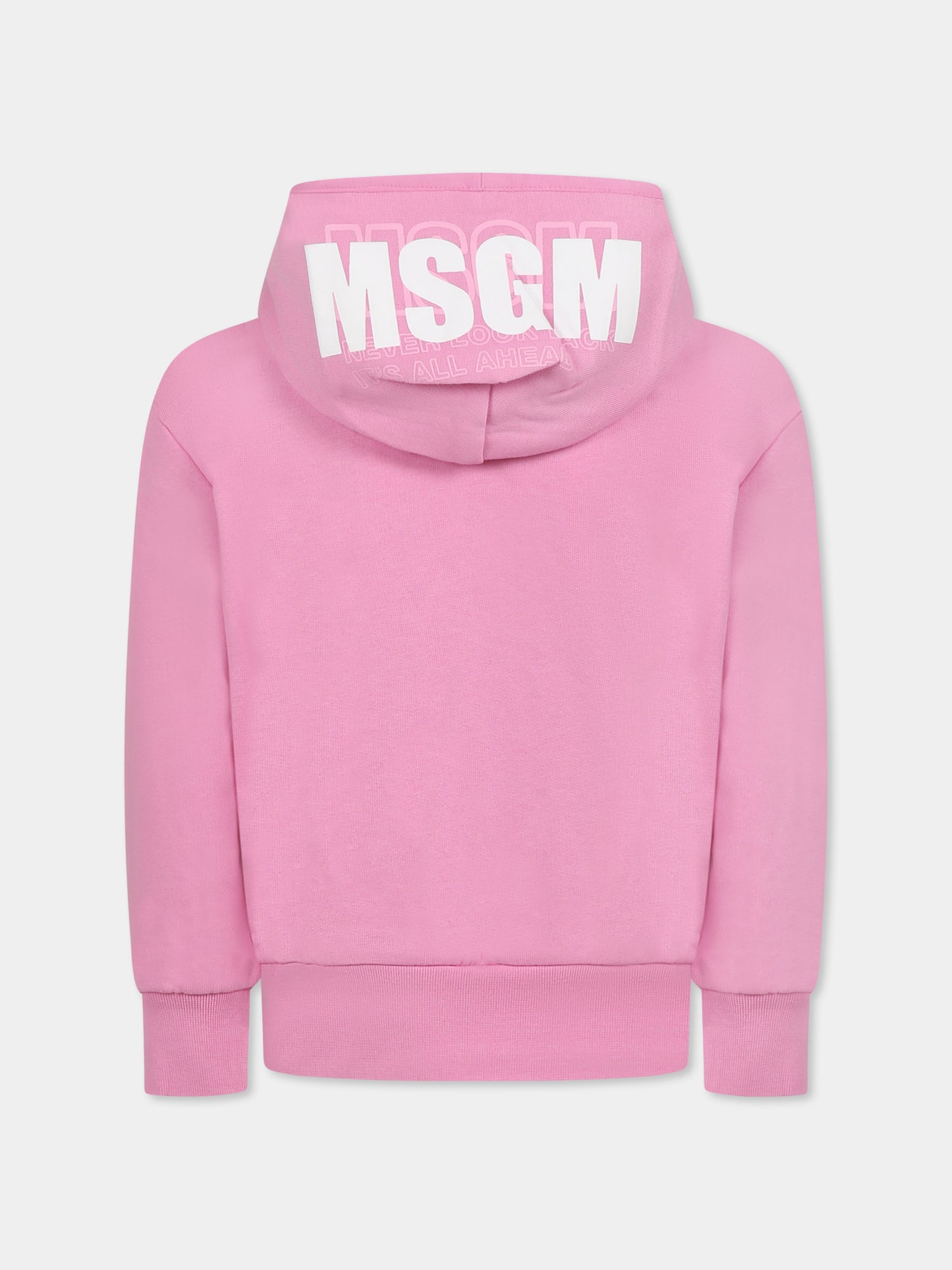 Felpa rosa per bambina con logo