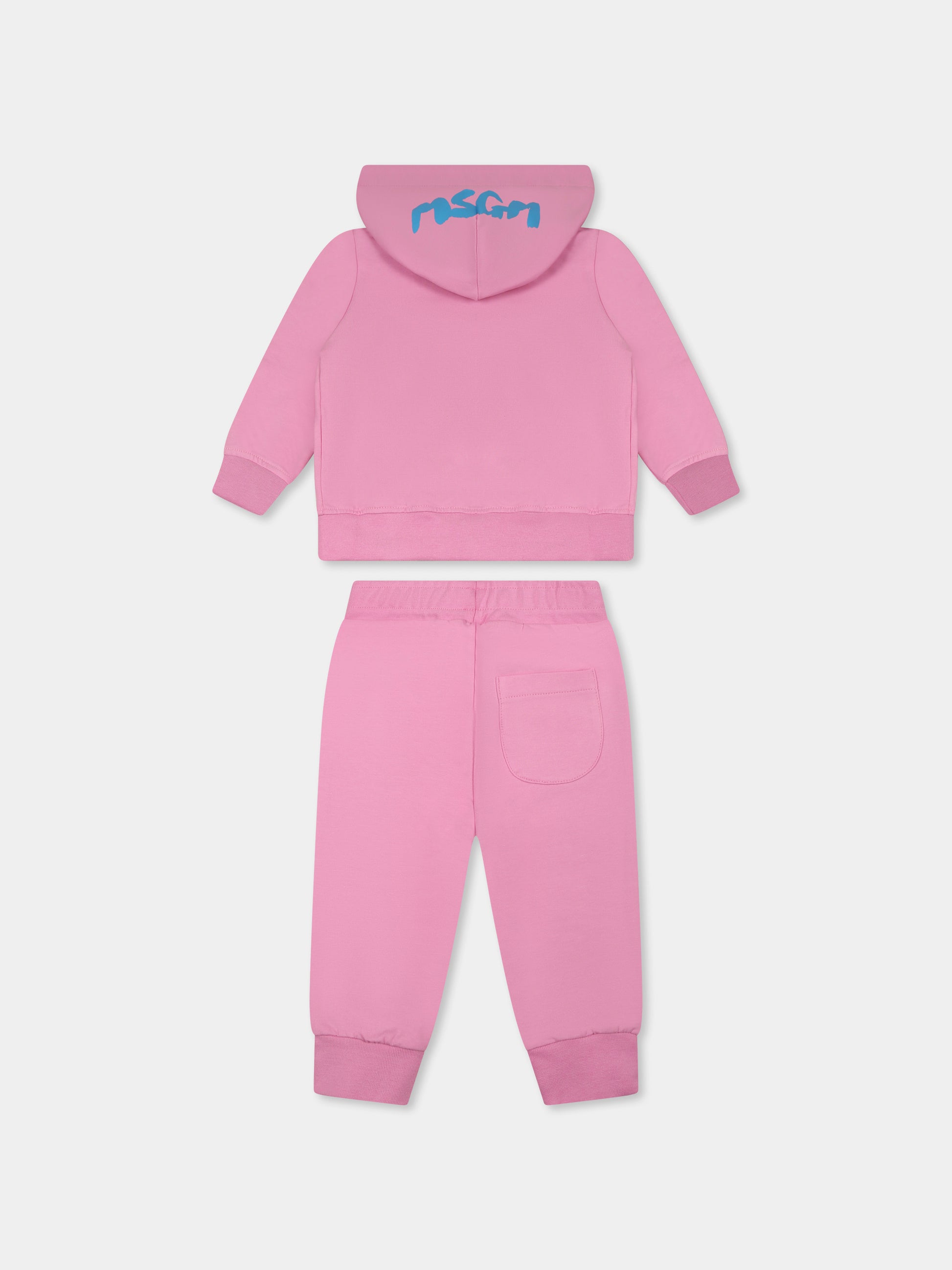 Completo rosa per neonata con logo,Msgm Kids,S5MSUNSF302 MS003