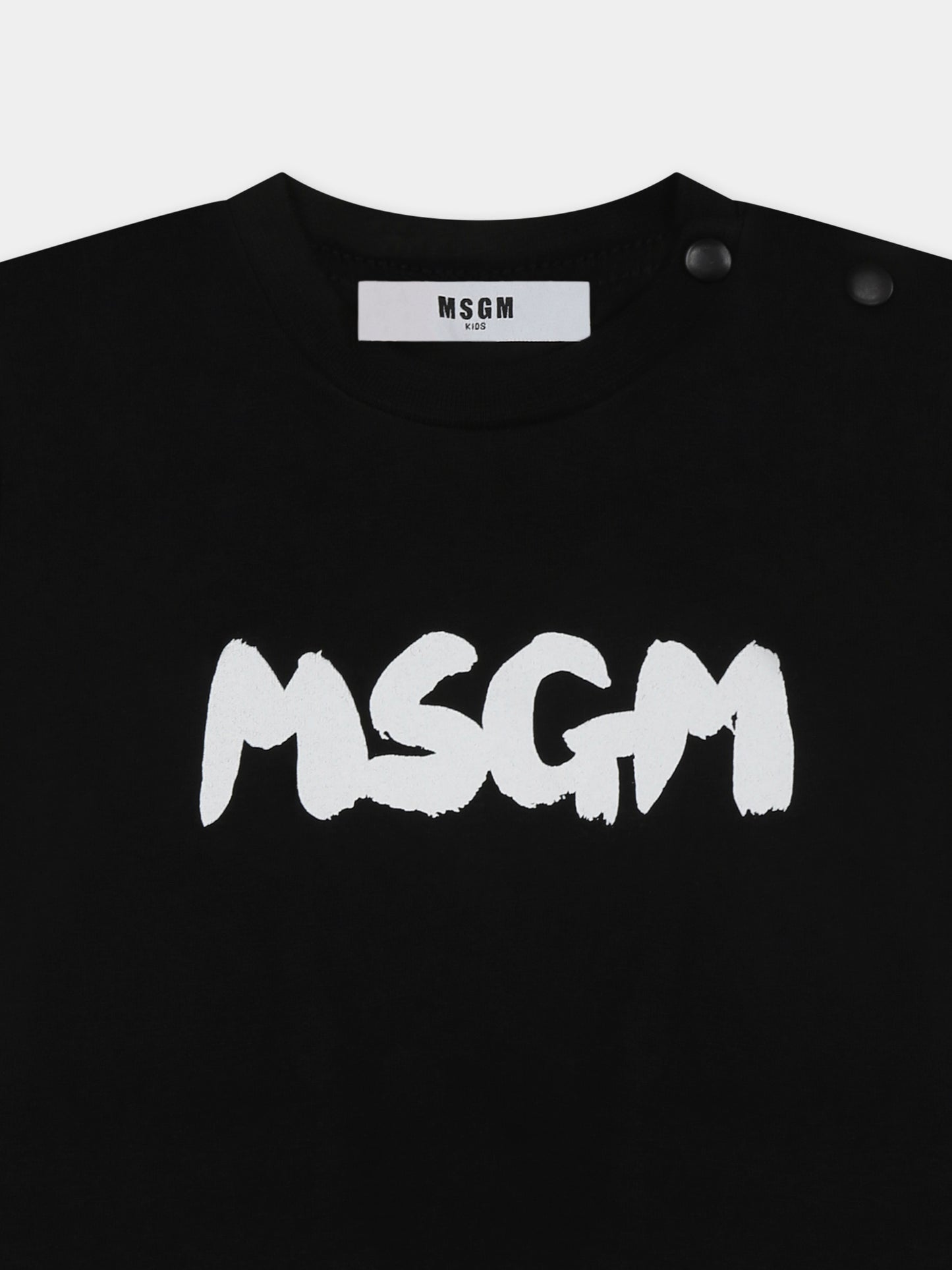 T-shirt nera per neonati con logo,Msgm Kids,S5MSUNTH310 110