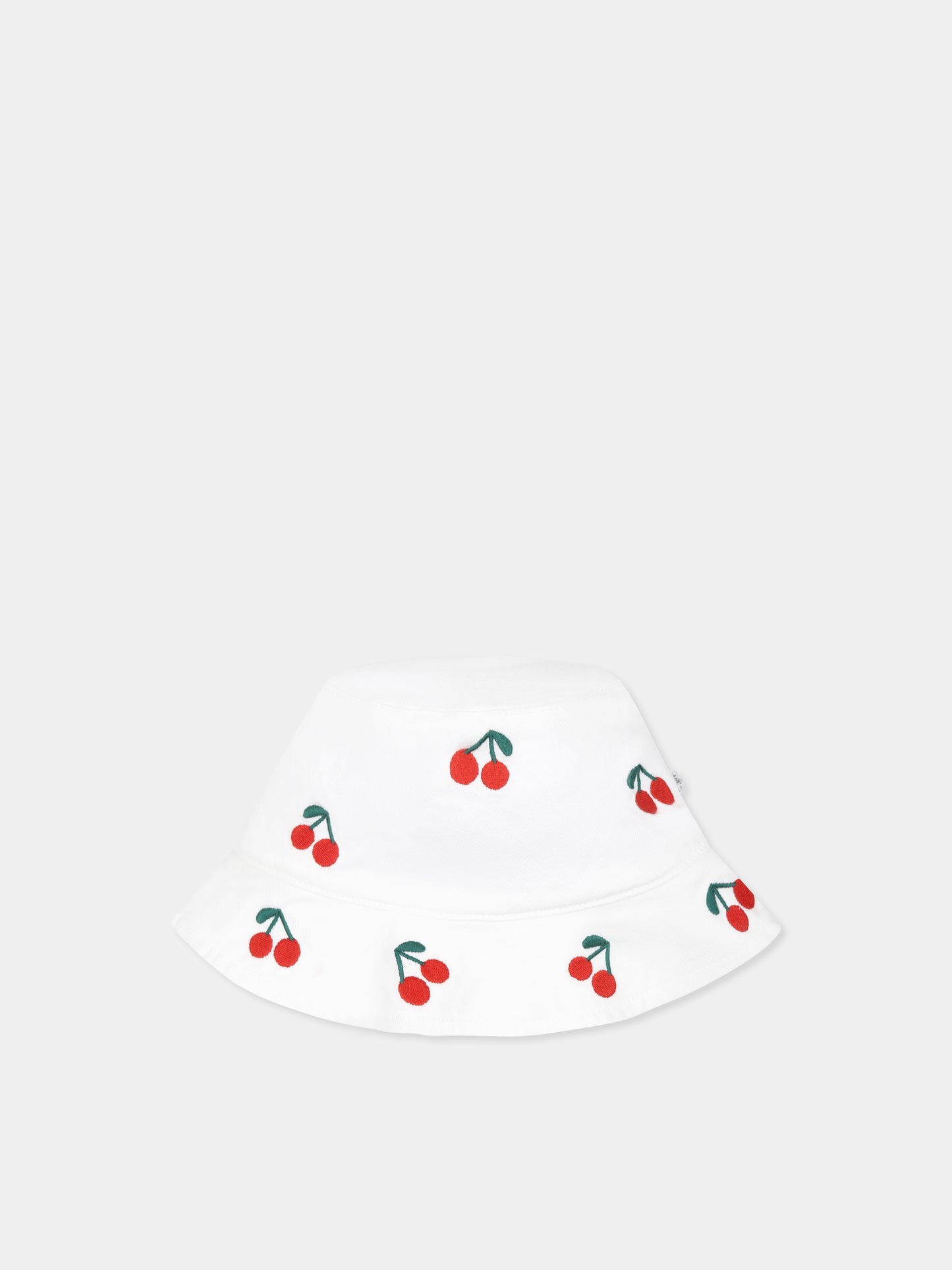 Cloche bianca per neonata con ciligie all over,Stella Mccartney Kids,TW0007 Z2764 101EM