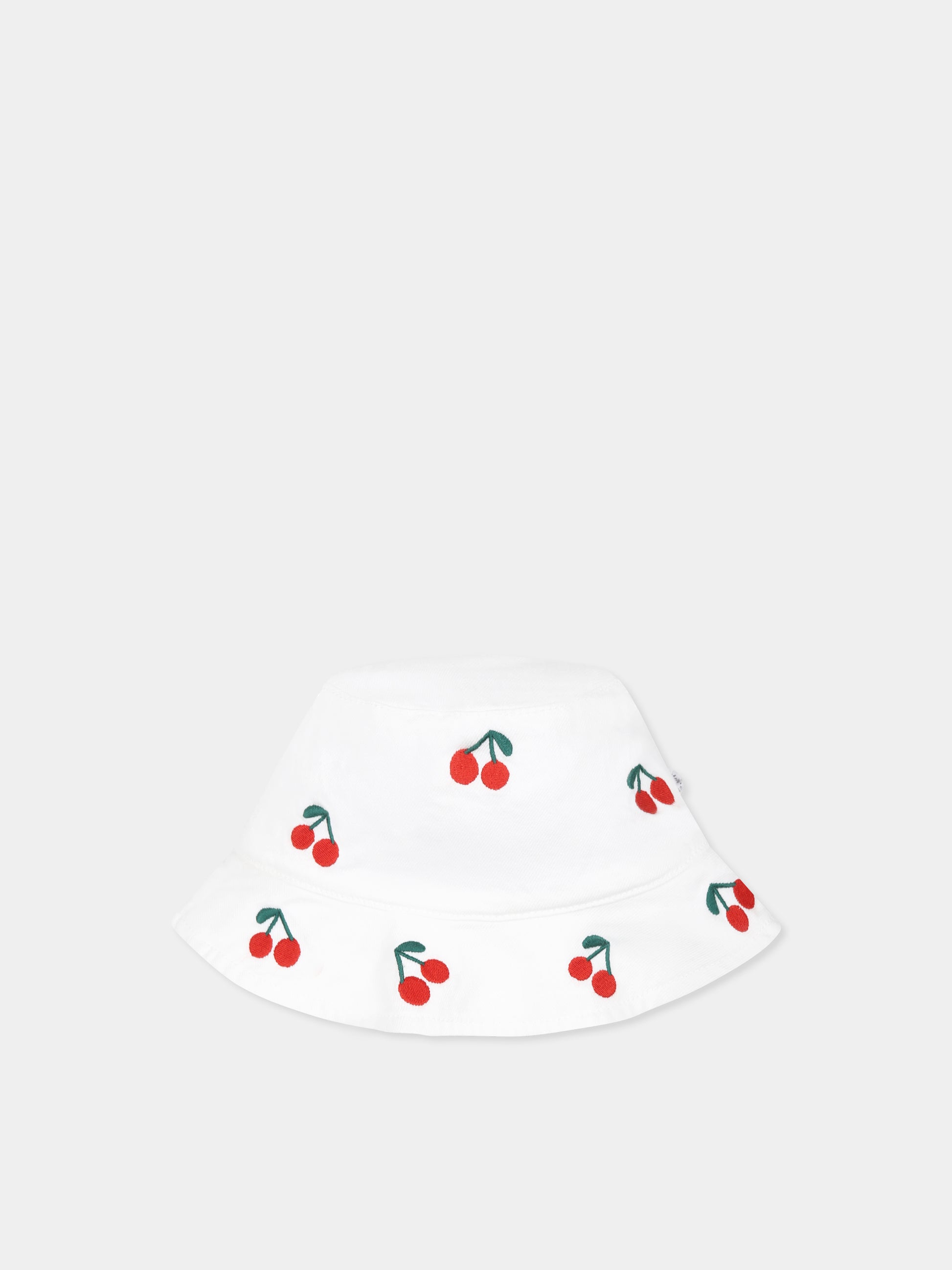 Cloche bianca per neonata con ciligie all over,Stella Mccartney Kids,TW0007 Z2764 101EM