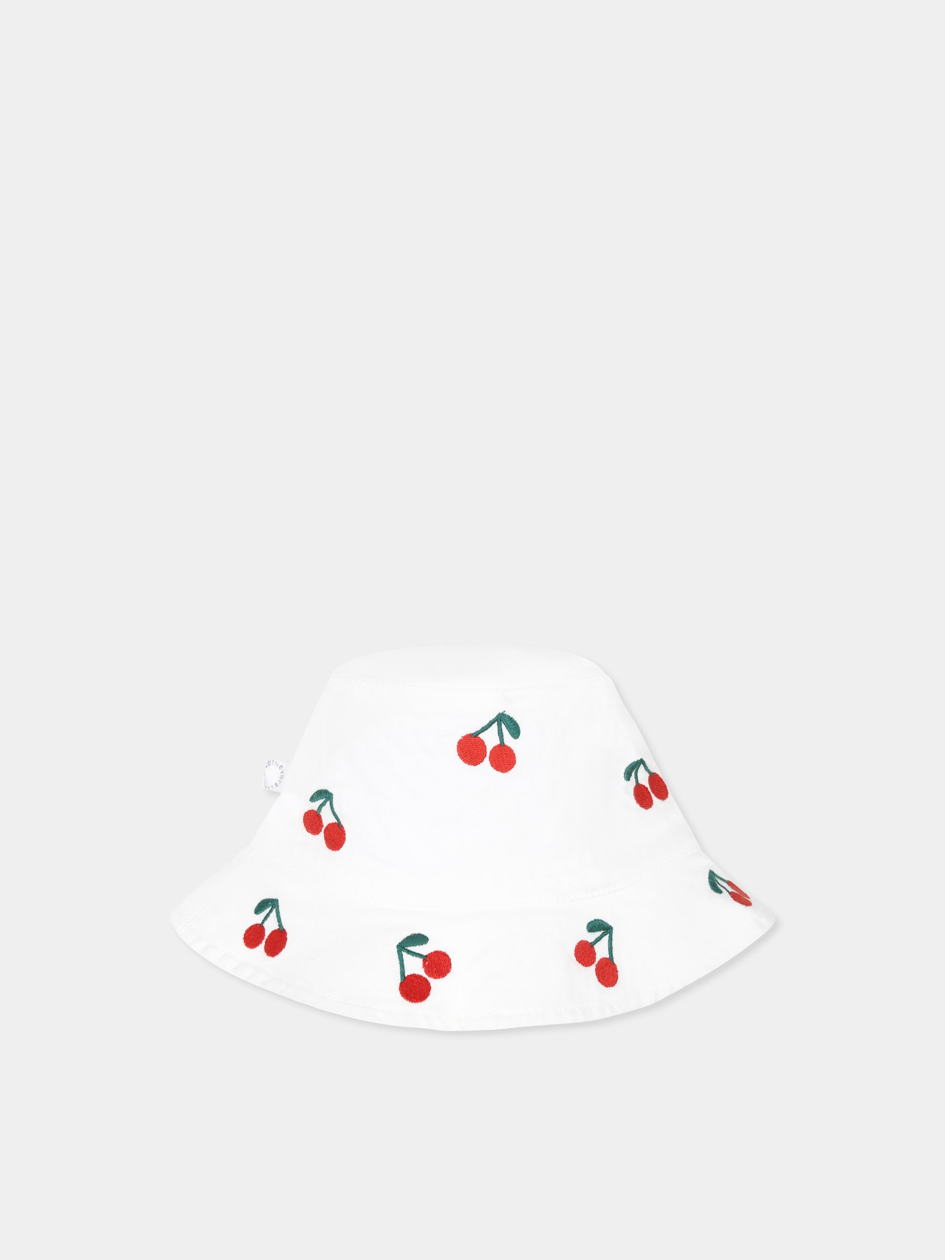 Cloche bianca per neonata con ciligie all over,Stella Mccartney Kids,TW0007 Z2764 101EM