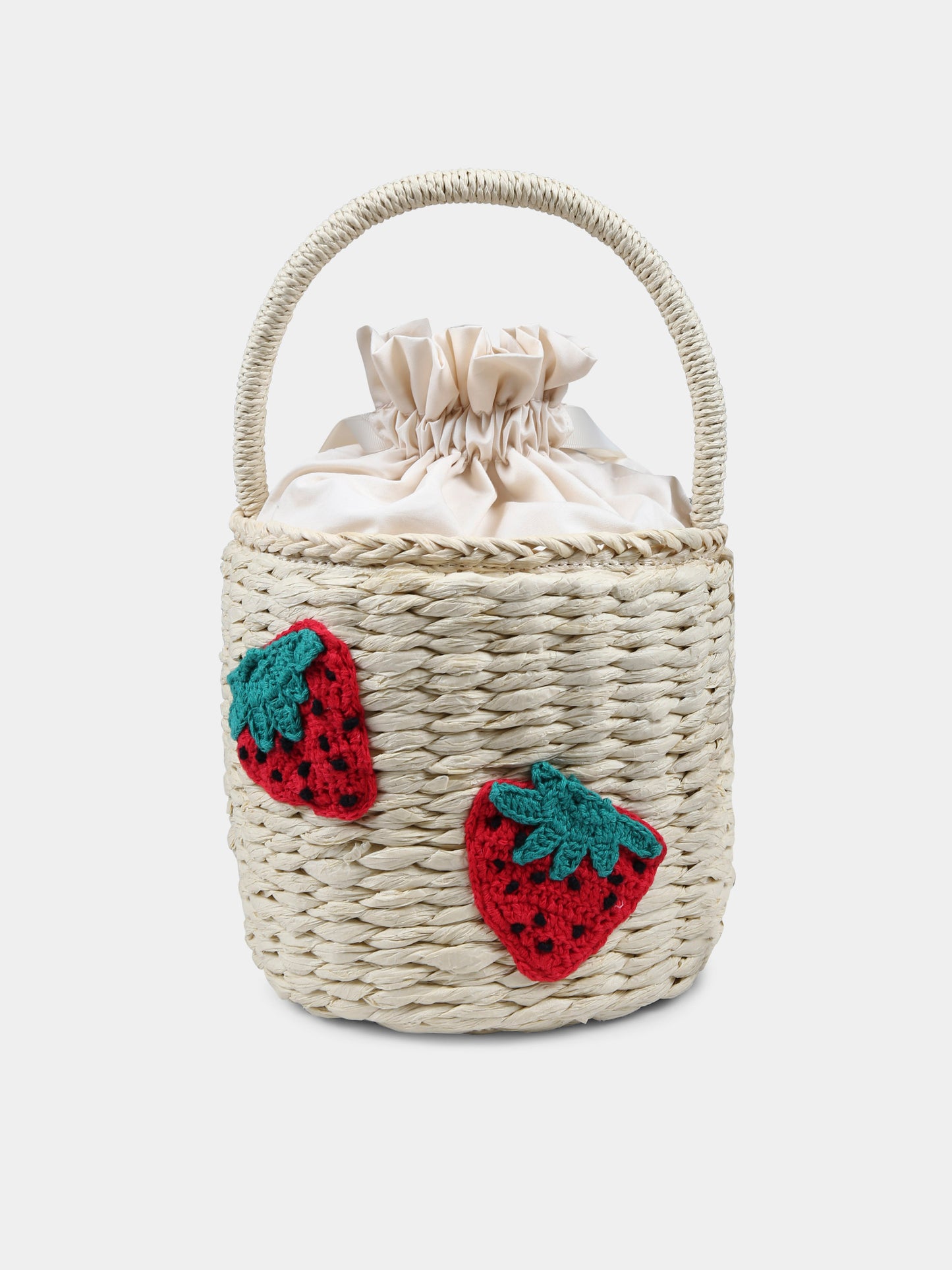 Borsa beige per bambina con fragole,Stella Mccartney Kids,TW0A48 Z2943 999