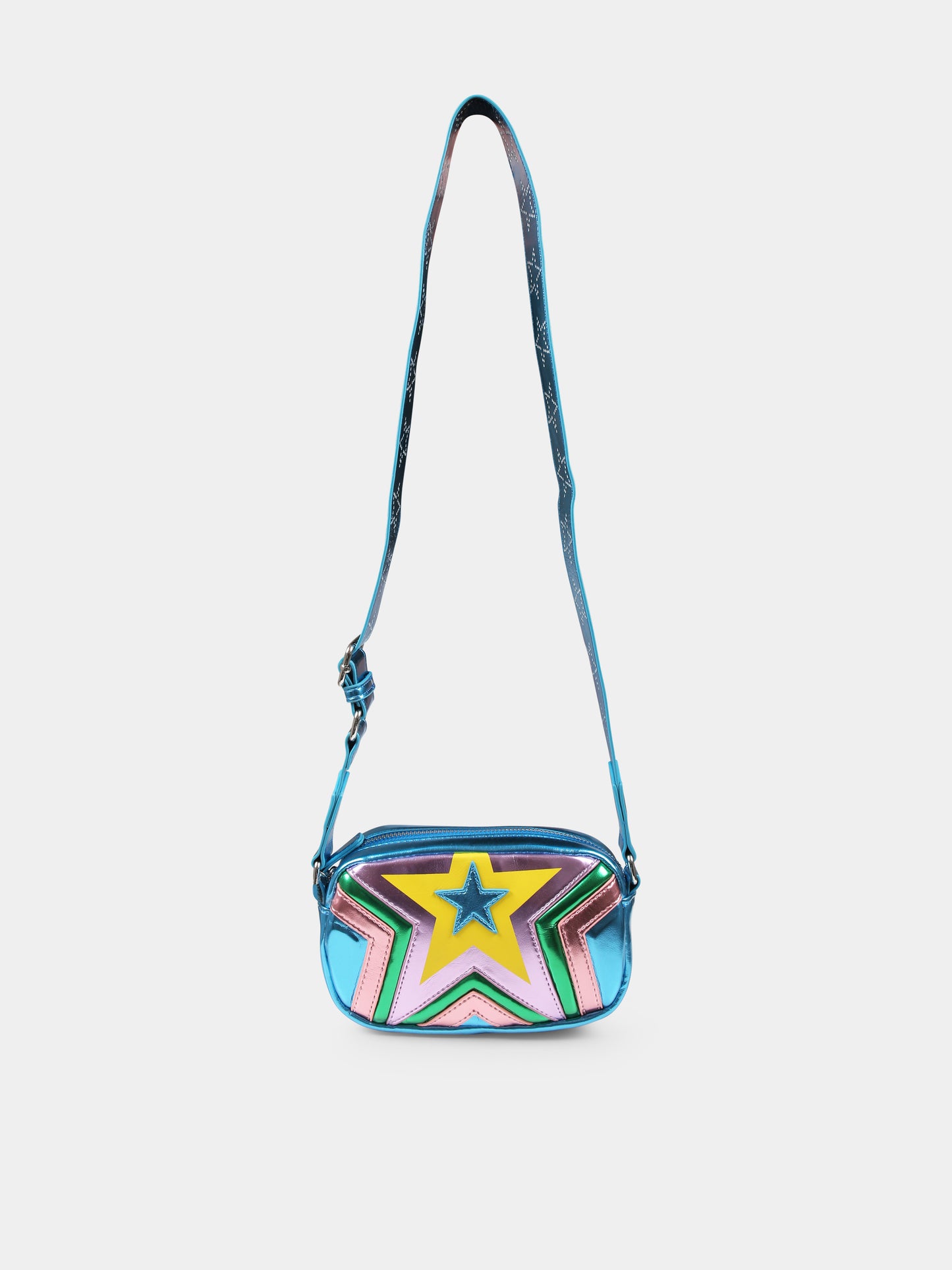 Borsa azzurra per bambina con stella,Stella Mccartney Kids,TW0A78 Z2431 999