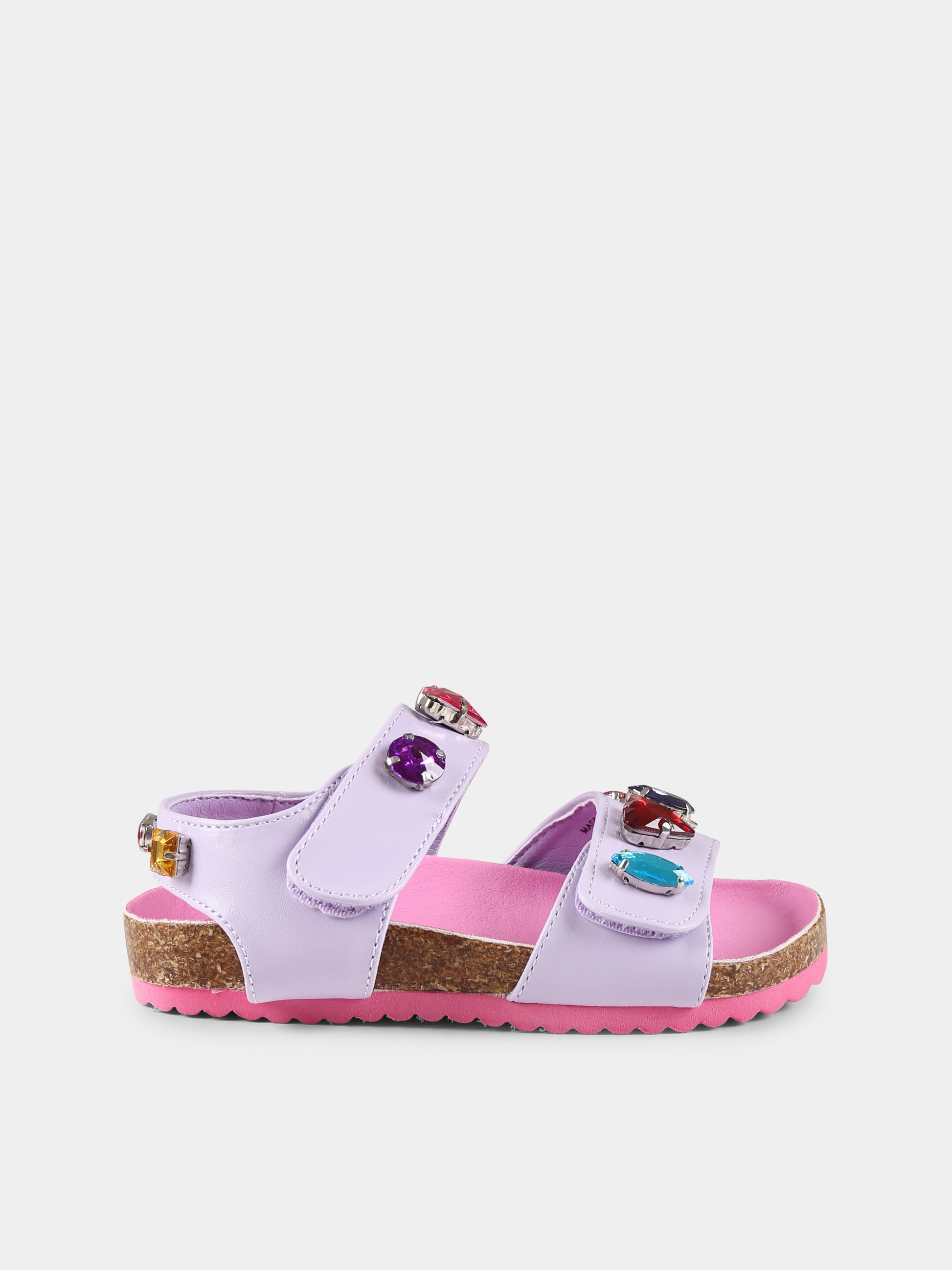 Sandali viola per bambina con cristalli,Stella Mccartney Kids,TW0B96 Z2947 522
