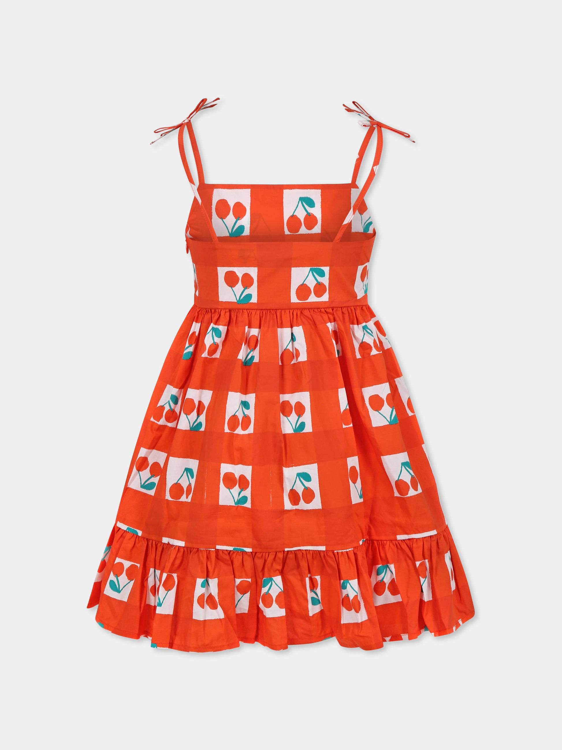 Vestito rosso per bambina con ciliegie,Stella Mccartney Kids,TW1E92 Z2551 421MC