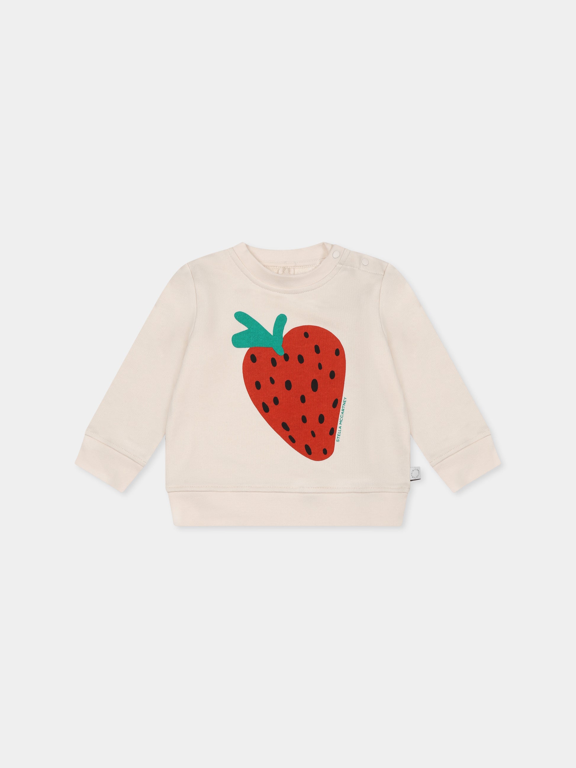Felpa avorio per neonata con fragola,Stella Mccartney Kids,TW4050 Z0499 50I