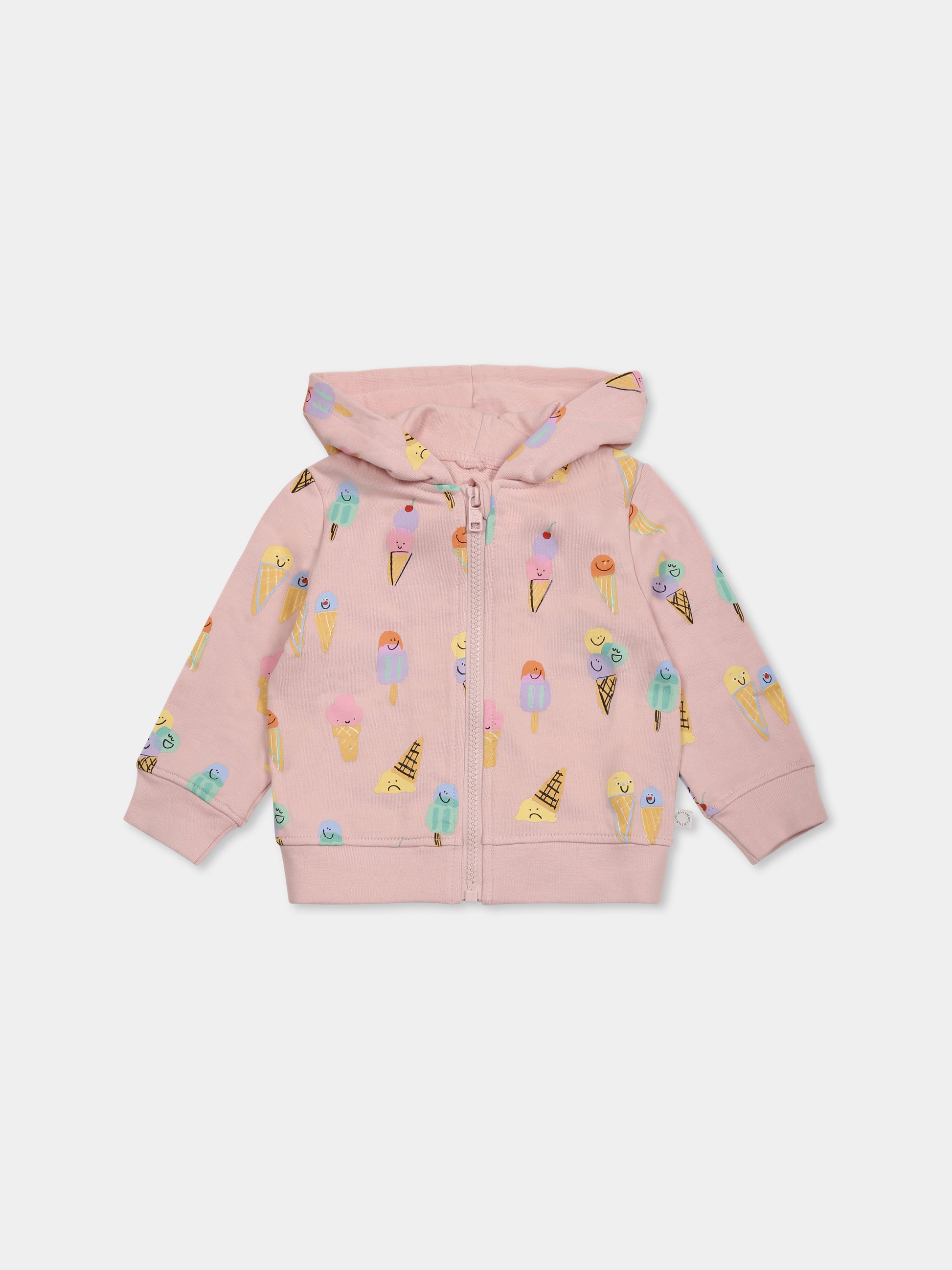 Felpa rosa per neonata con gelati all over,Stella Mccartney Kids,TW4120 Z2733 545MC