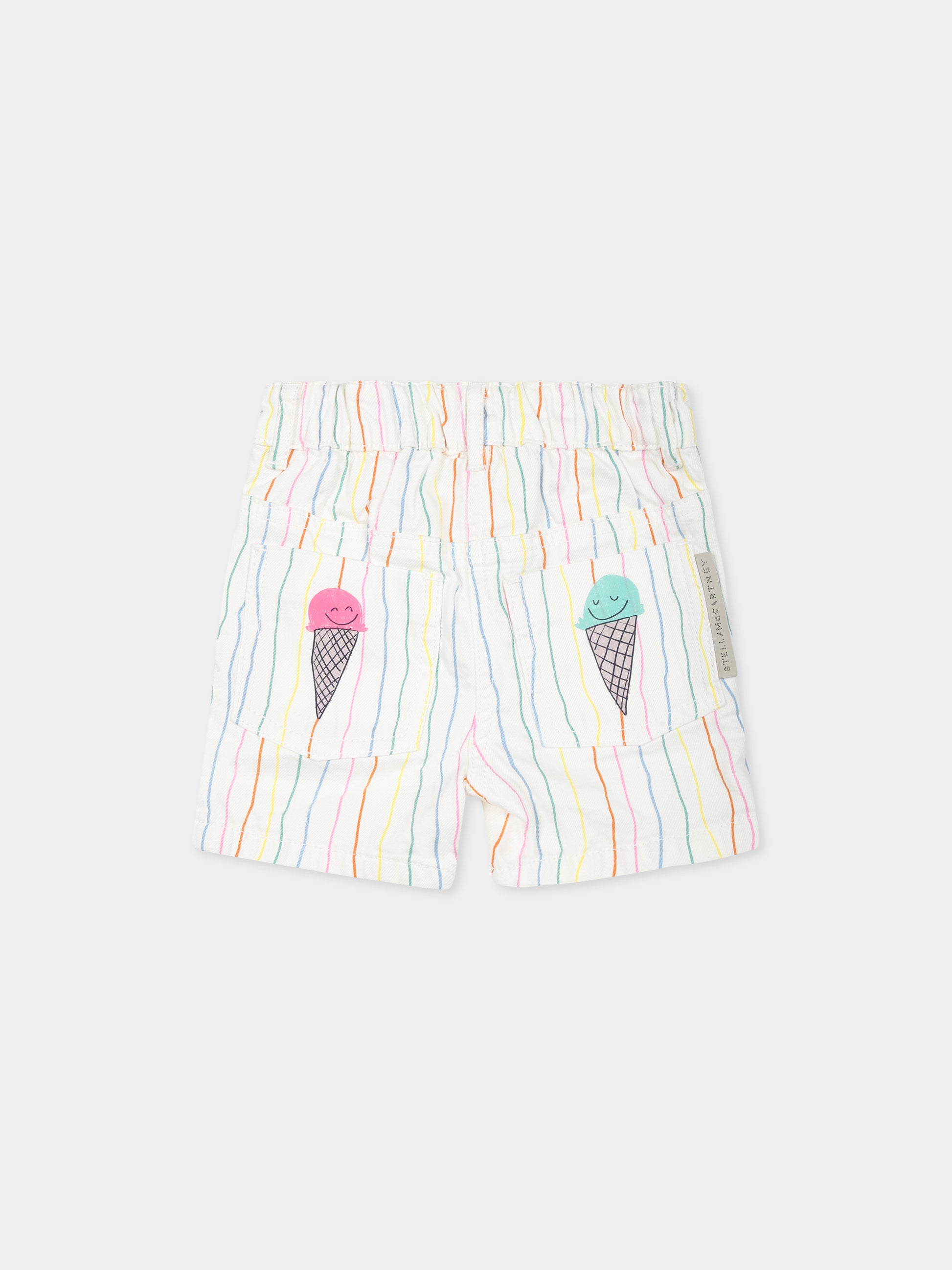 Shorts bianchi per neonata con gelati,Stella Mccartney Kids,TW6169 Z2762 101MC