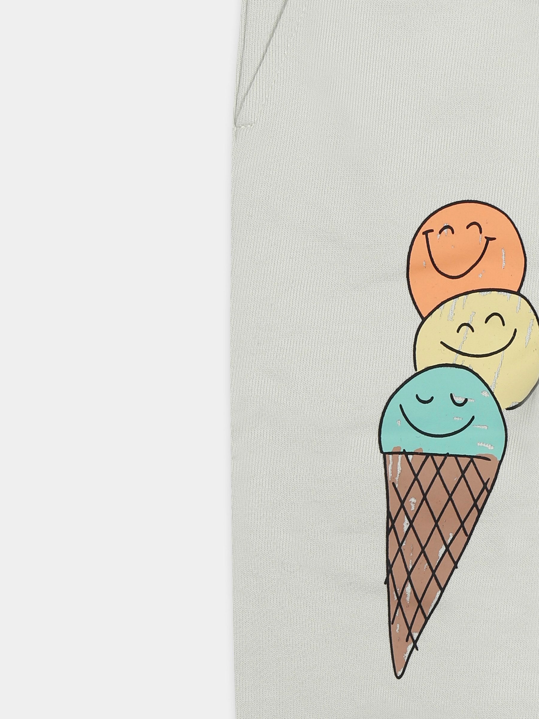 Pantaloni verdi per neonata con gelato e logo,Stella Mccartney Kids,TW6640 Z0499 704