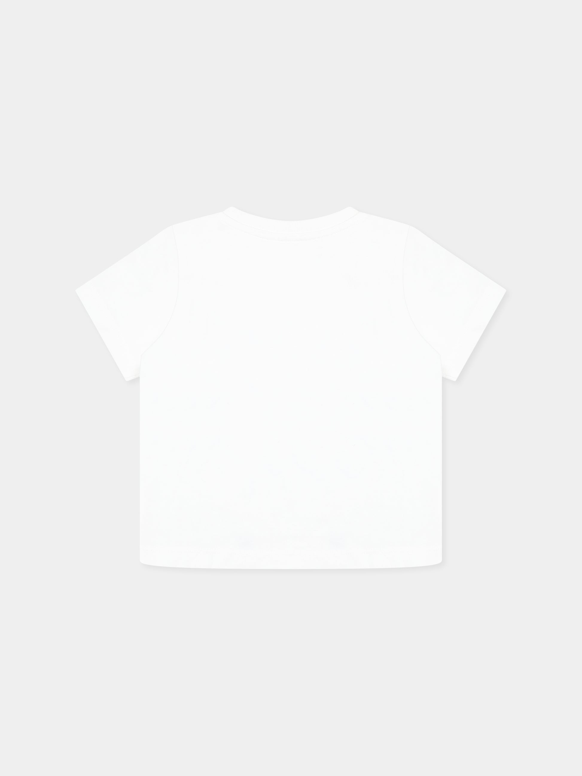 T-shirt bianca per neonata con gelato e logo,Stella Mccartney Kids,TW8601 Z0434 101